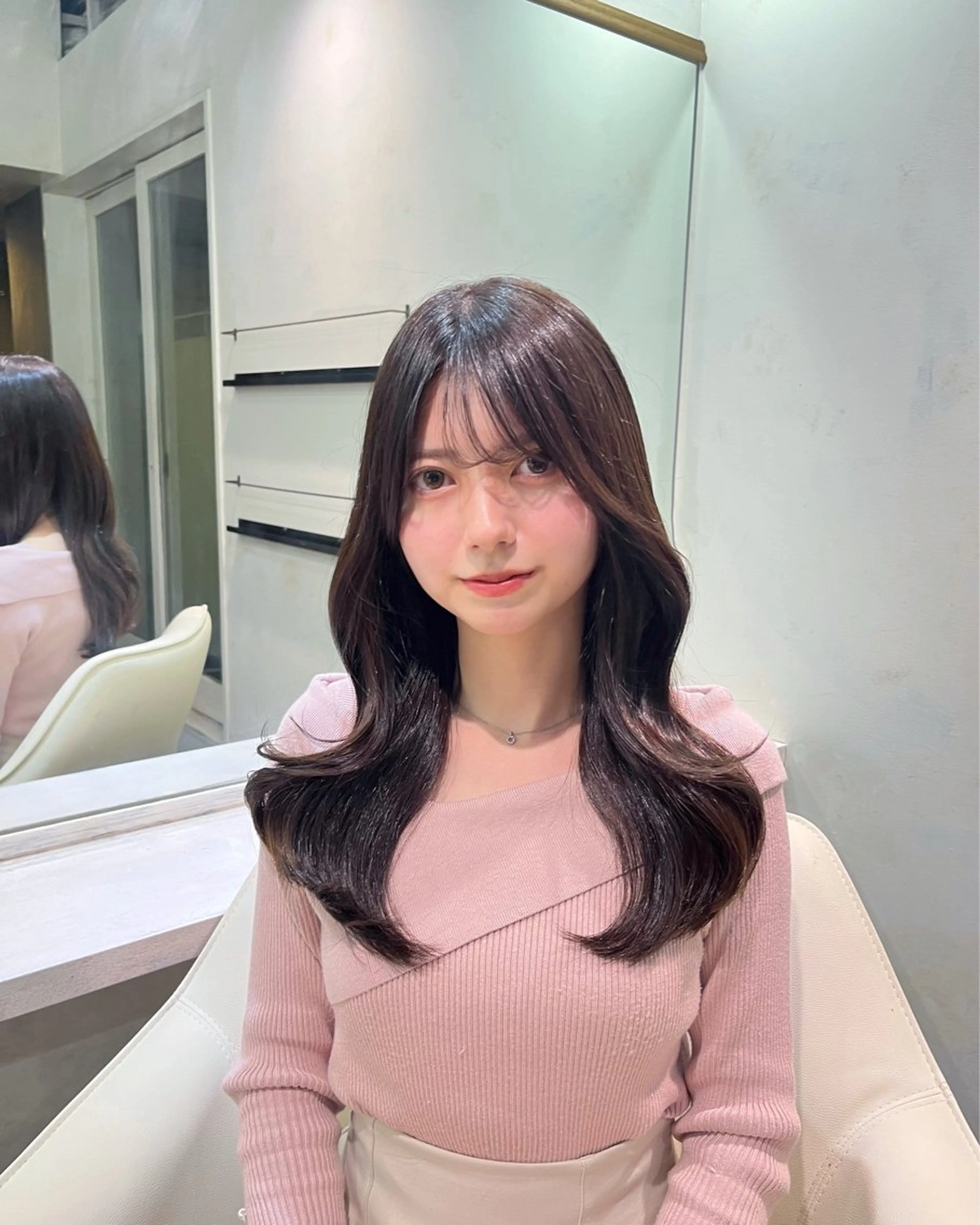 ロング カラー カット ヘアカラー 🫧ナオ🫧 /韓国 ヘア/ マンツーマンのヘアスタイル