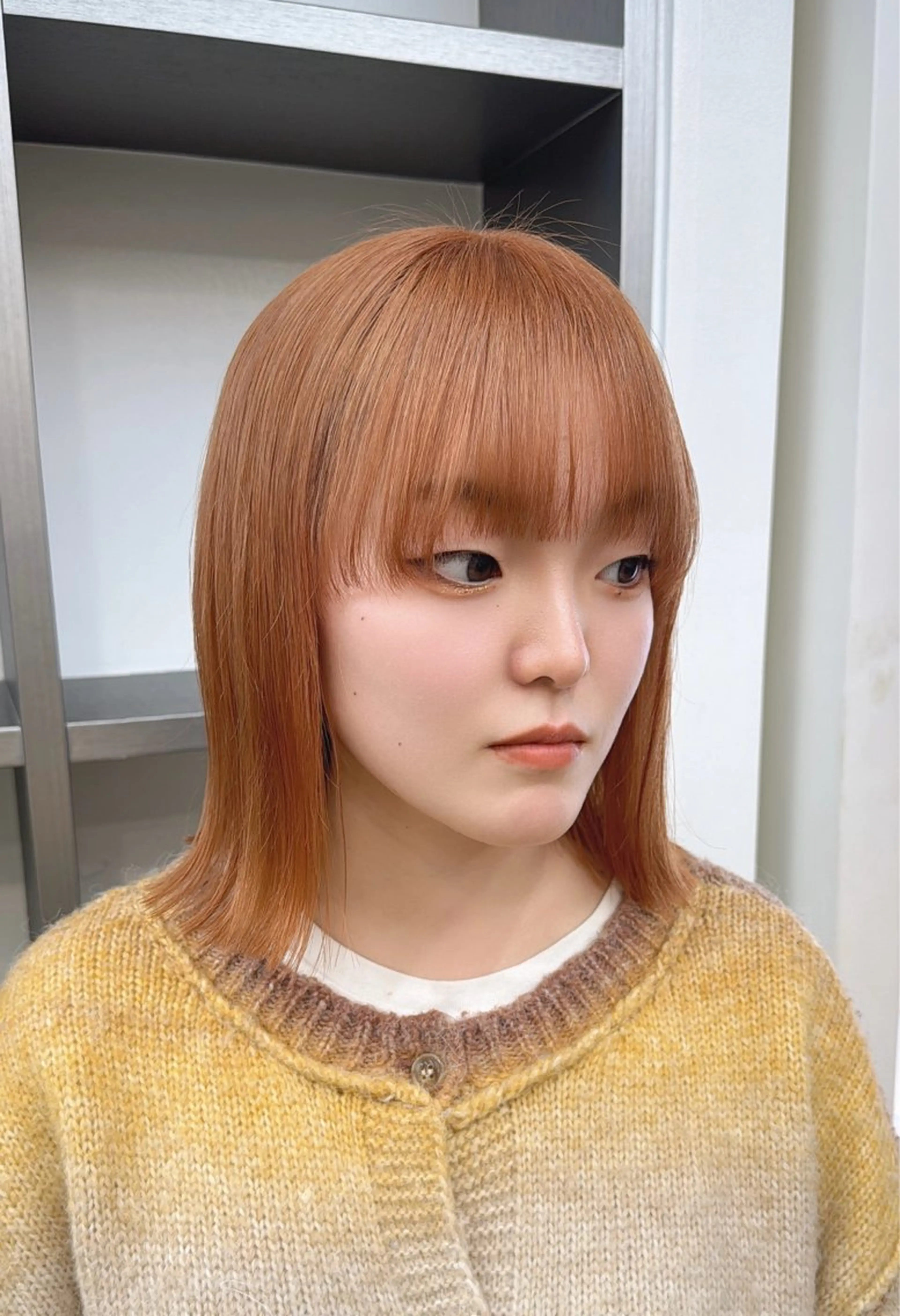 ショート カラー ベージュカラー オレンジ オレンジベージュ カット ヘアカラー トリートメント ザクザクレイヤー 🍀/ブリーチ/小田のヘアスタイル