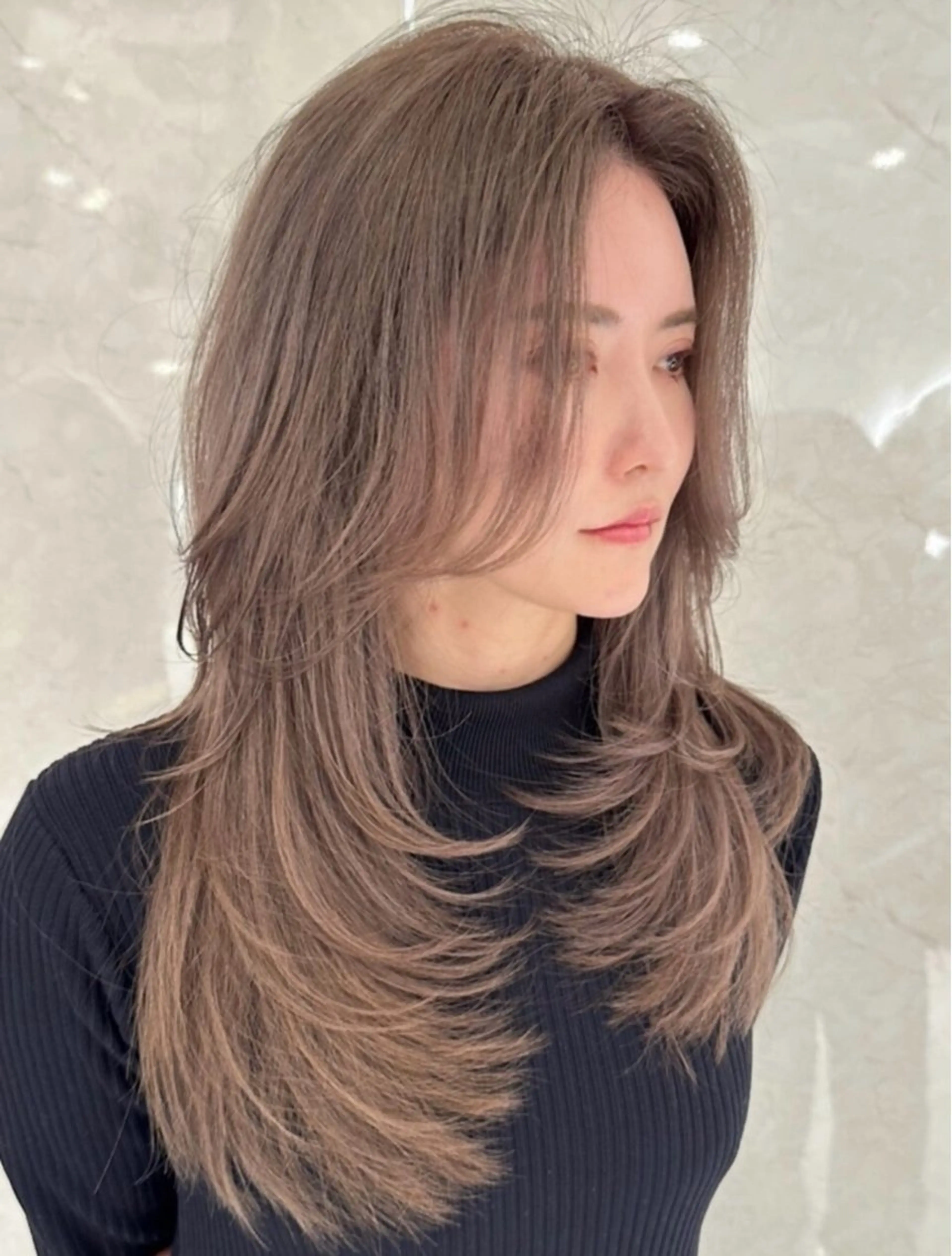 ロング 北川大輔🌟 小顔レイヤーカットのヘアスタイル
