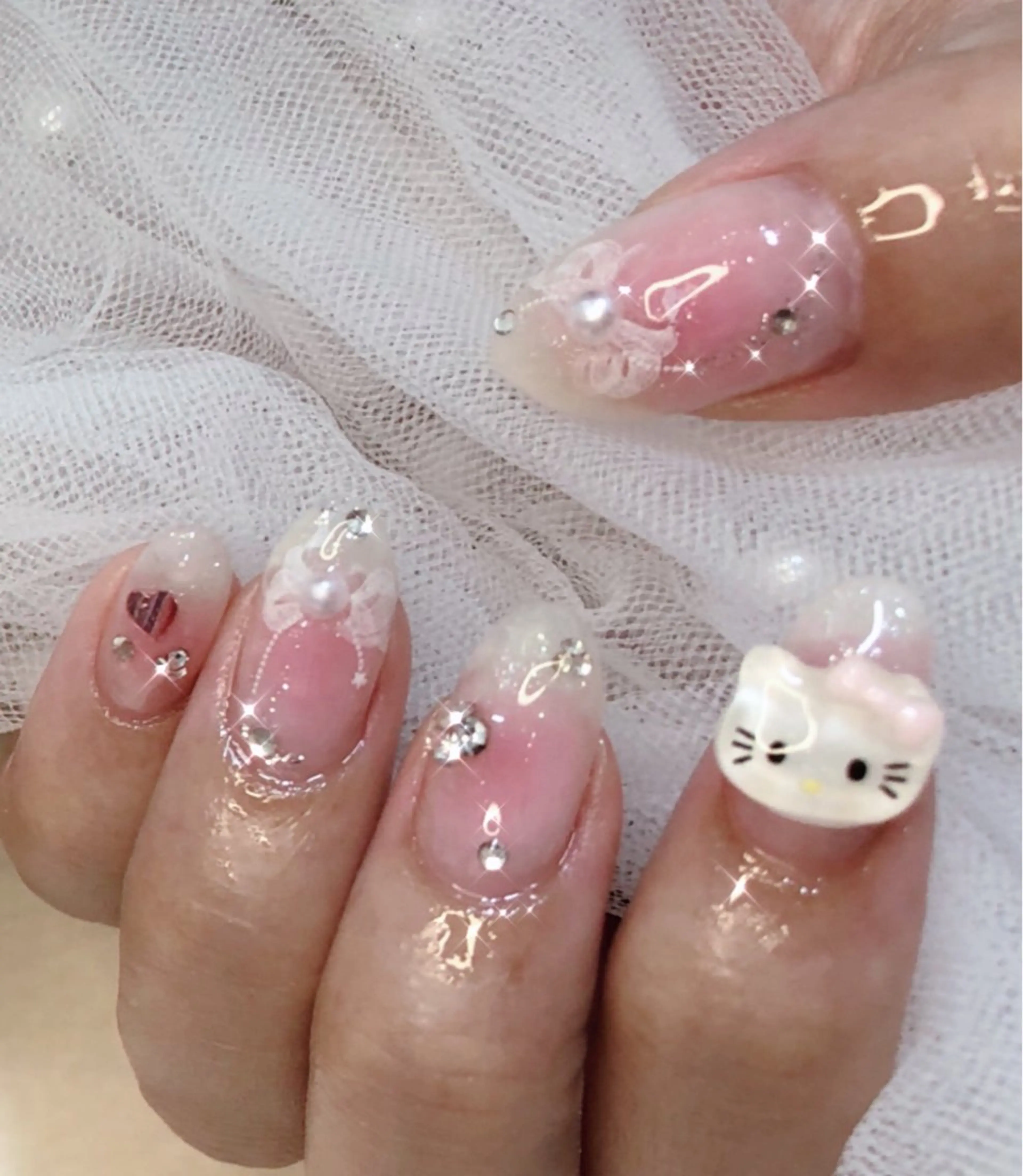 ネイル フレンチネイル ジェルネイル ガラスフレンチ 韓国ネイル マグネットネイル 大門浜松町 ネイルのネイルデザイン