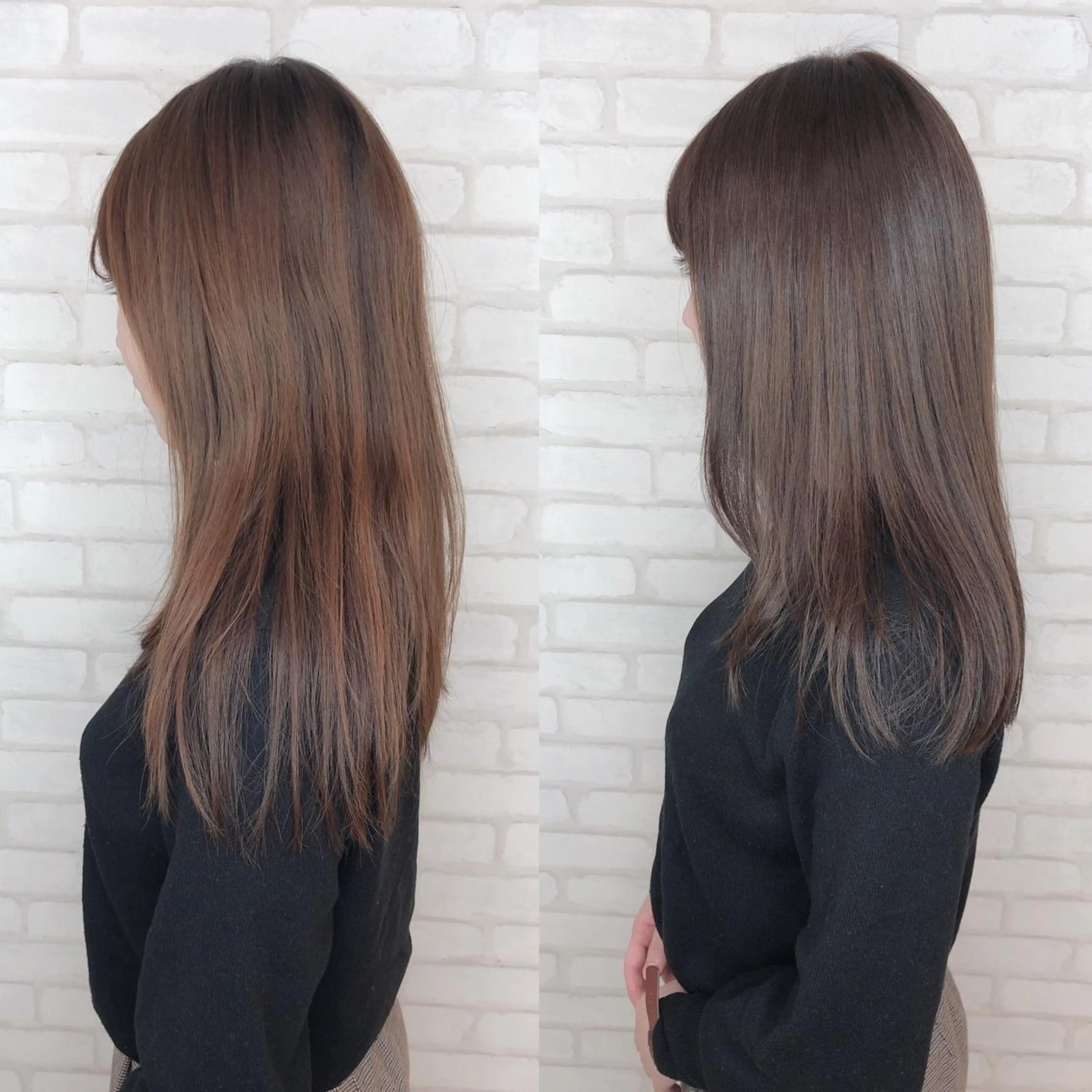 セミロング カラー アビリタ 警固のヘアスタイル