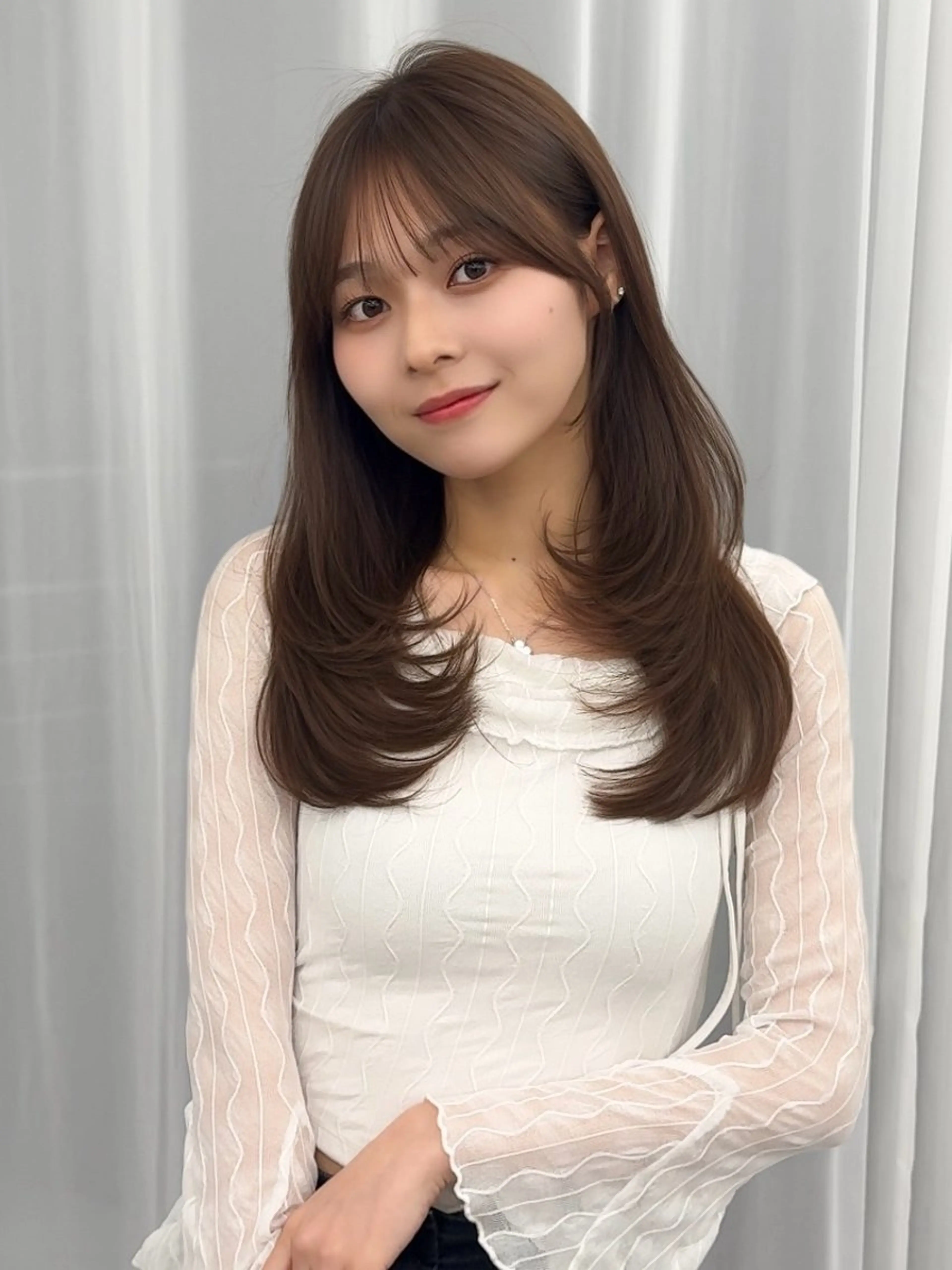 ミディアム カラー ヘアアレンジ カット ヘアカラー トリートメント 顔周り&ミディアム 特化/池袋/kokiのヘアスタイル