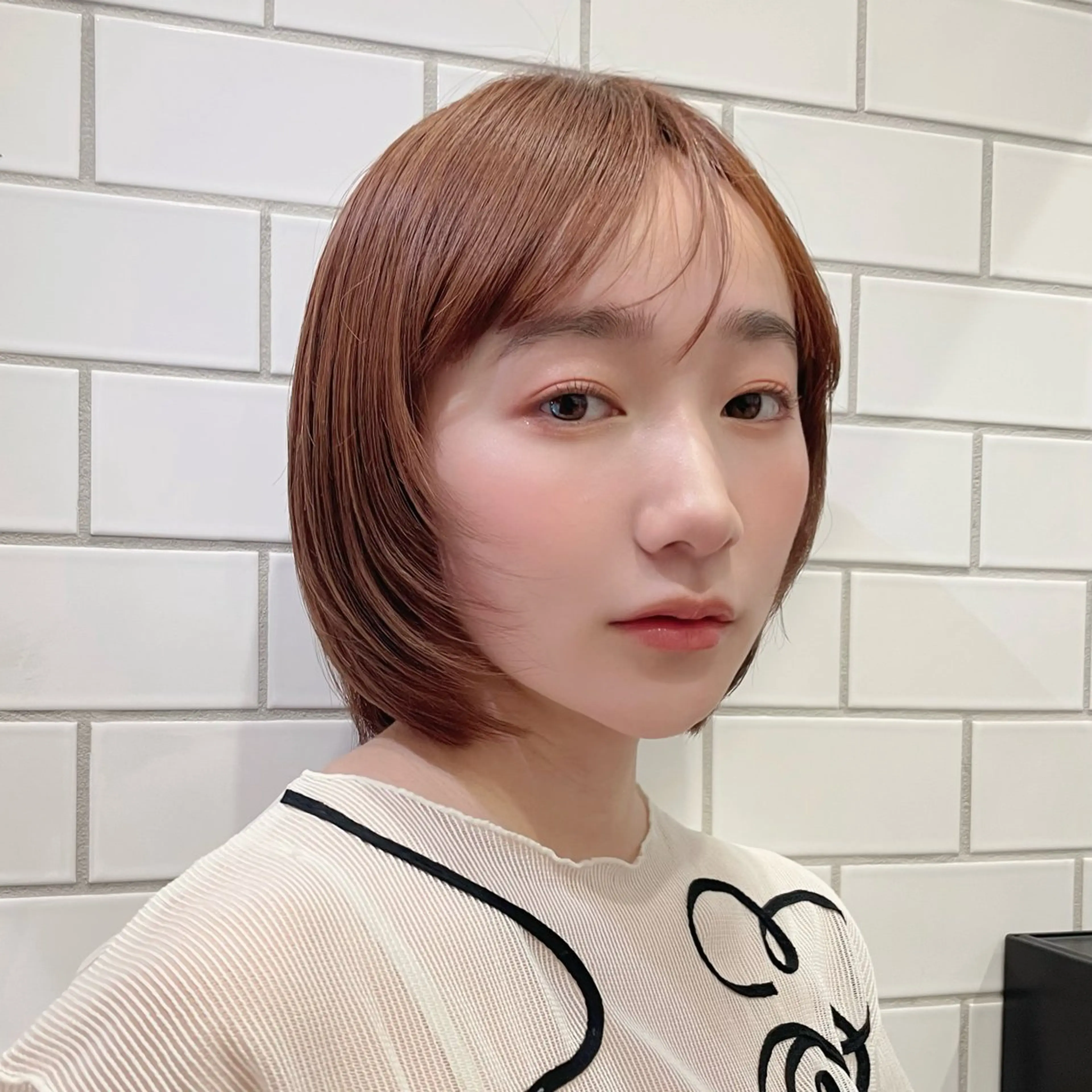 ショート ボブレイヤー ボブ 顔周りカット レイヤーカット トリートメント カット ヘアカラー トリートメント ボブ/縮毛矯正/レイ ヤー♡Natsukiのヘアスタイル