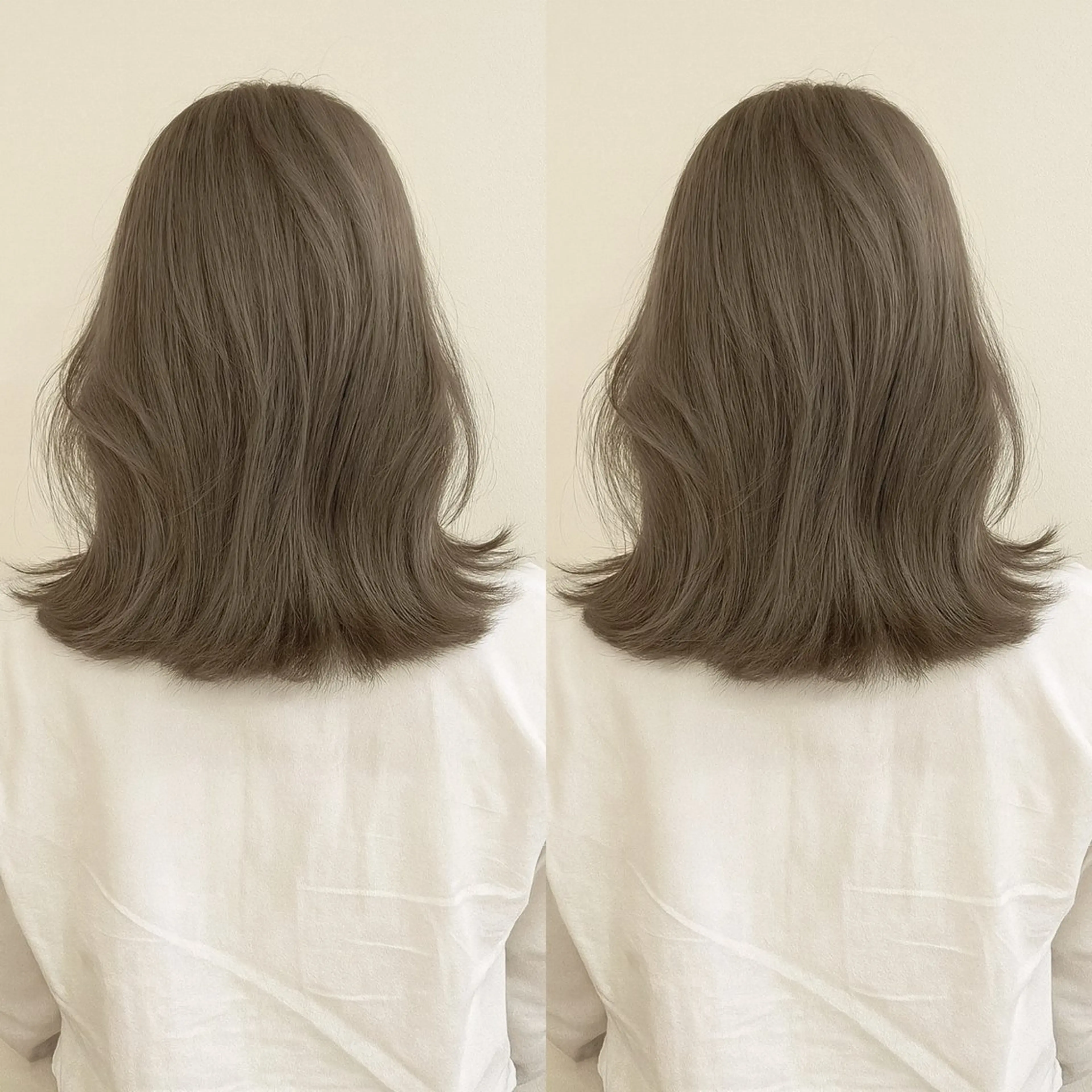 ミディアム カラー 切りっぱなしボブ ベージュカラー ブリーチ ダブルカラー グレージュ カット ヘアカラー トリートメント 小顔矯正/レイヤー 透明感カラー✨生真のヘアスタイル