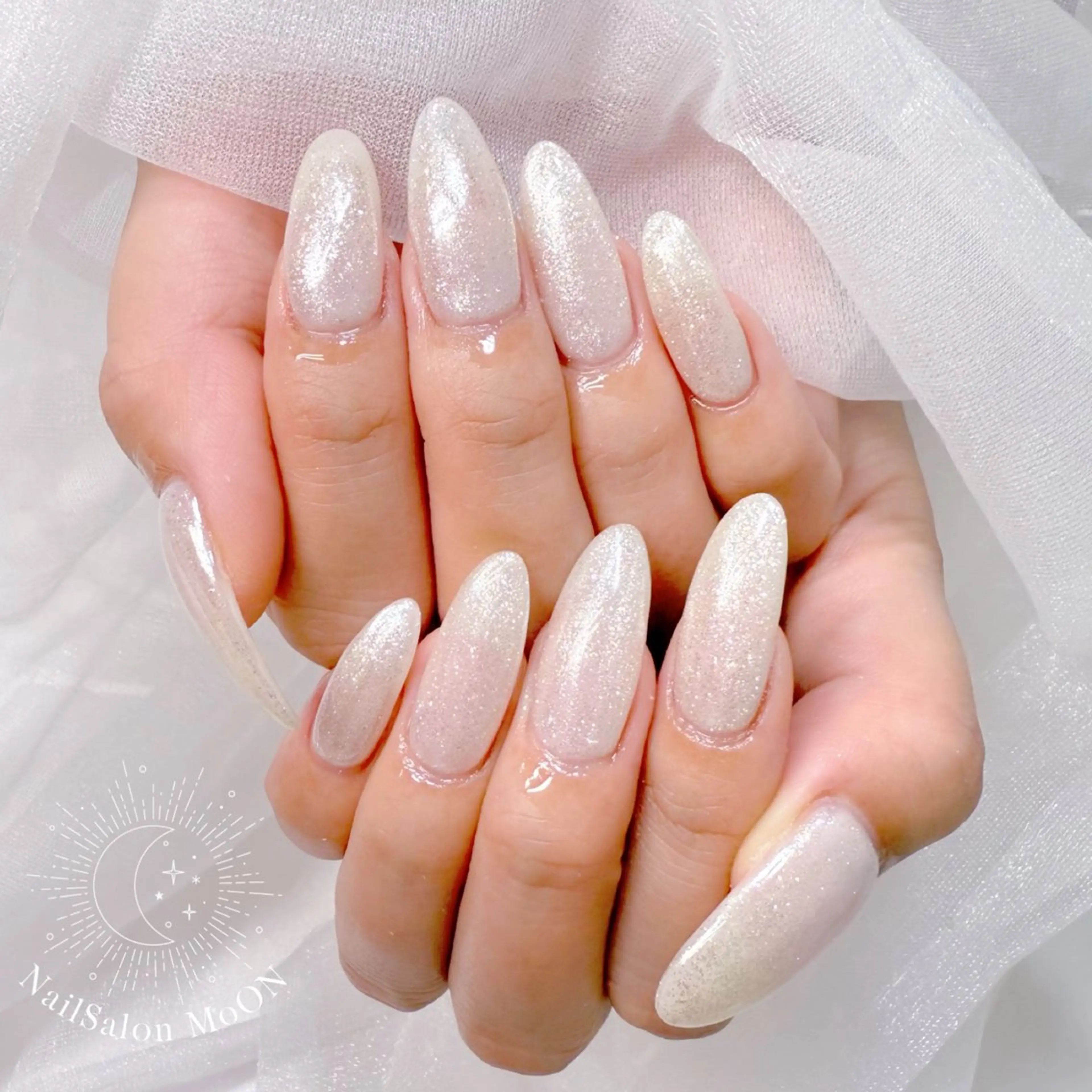 ネイル フラッシュネイル ラメ(グリッター) ミラーネイル ハンドネイル ハンドケア MoON...❤︎ MeGuのネイルデザイン