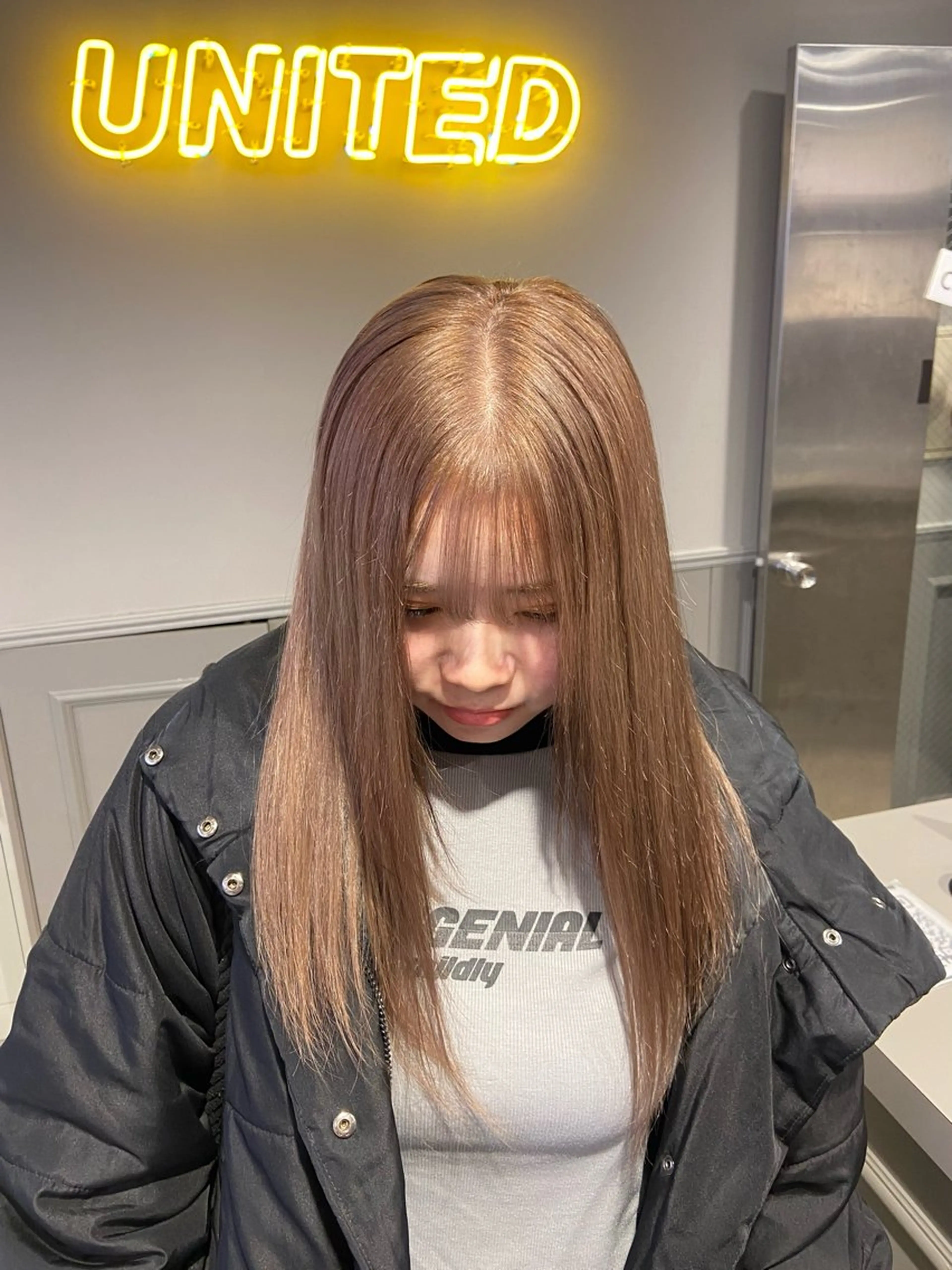 セミロング カラー ヘアアレンジ Over hair_ misakiのヘアスタイル