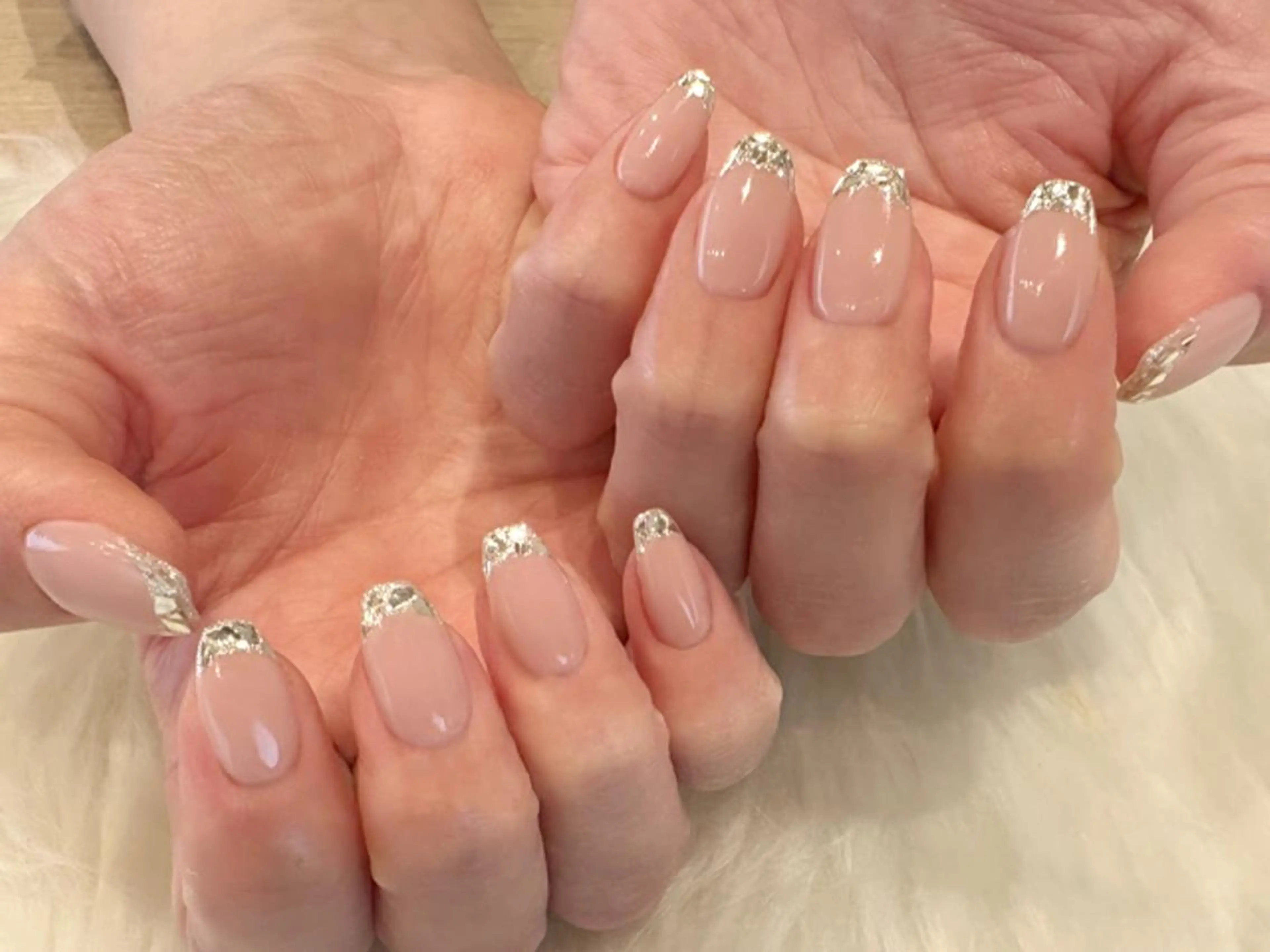 ネイル フレンチネイル ガラスフレンチ ハンドネイル Kanai Harukaのネイルデザイン