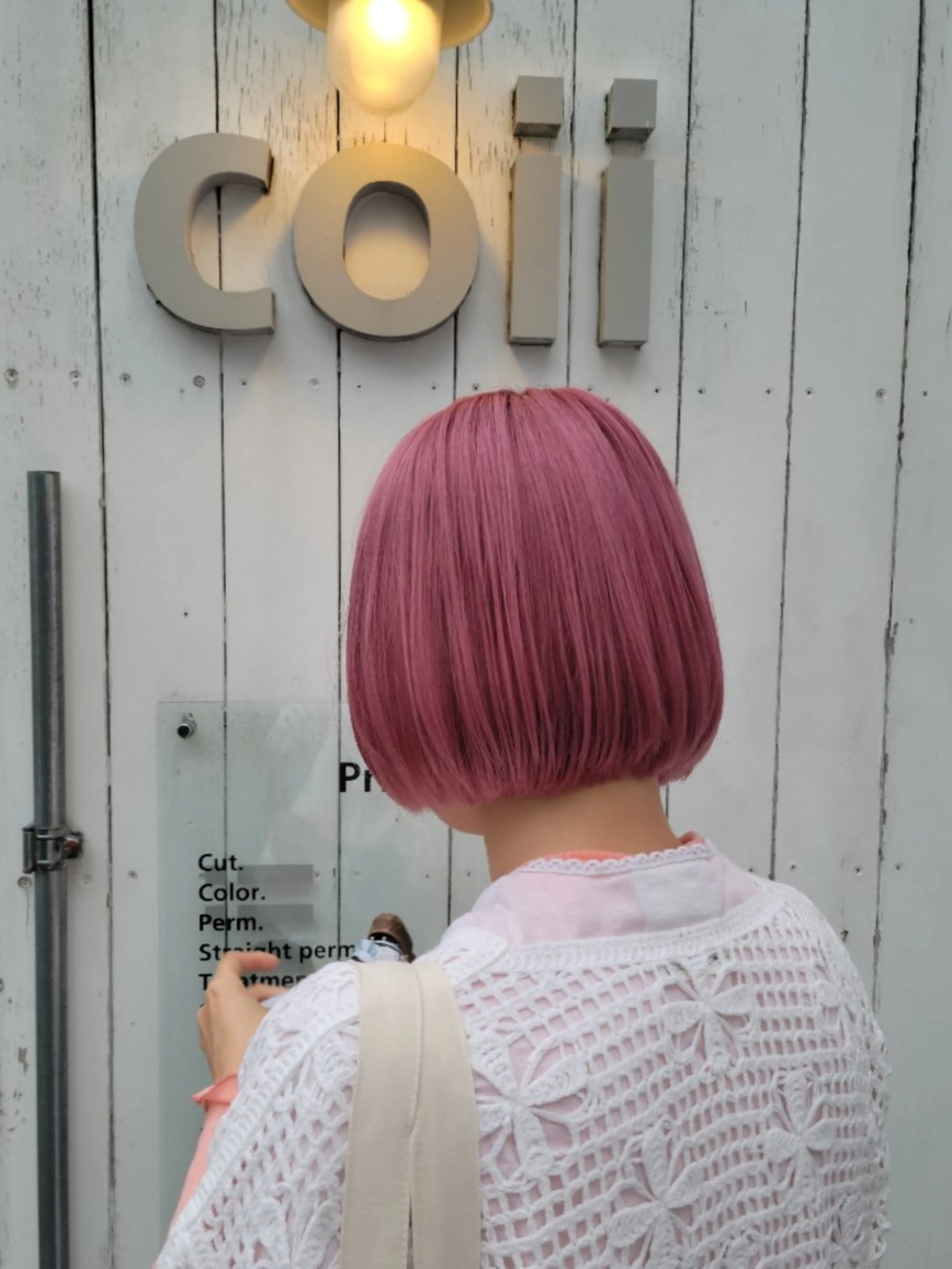 ショート カラー ダブルカラー ピンクカラー ボブ カット ヘアカラー トリートメント coii コイ【原宿/表参道】のヘアスタイル