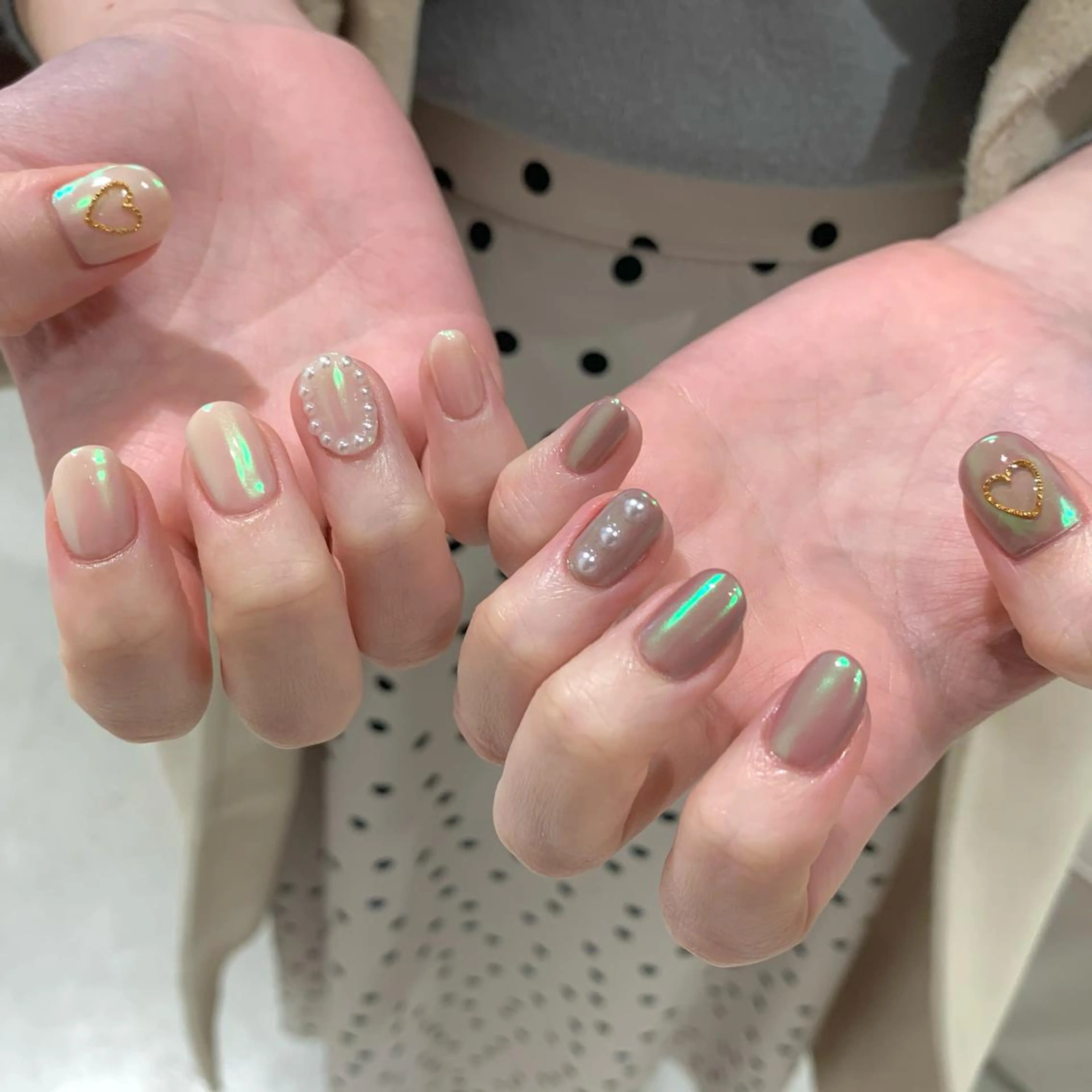 hand⭐︎)ミラー、ユニコーン、オーロラワンカラー オフありの写真