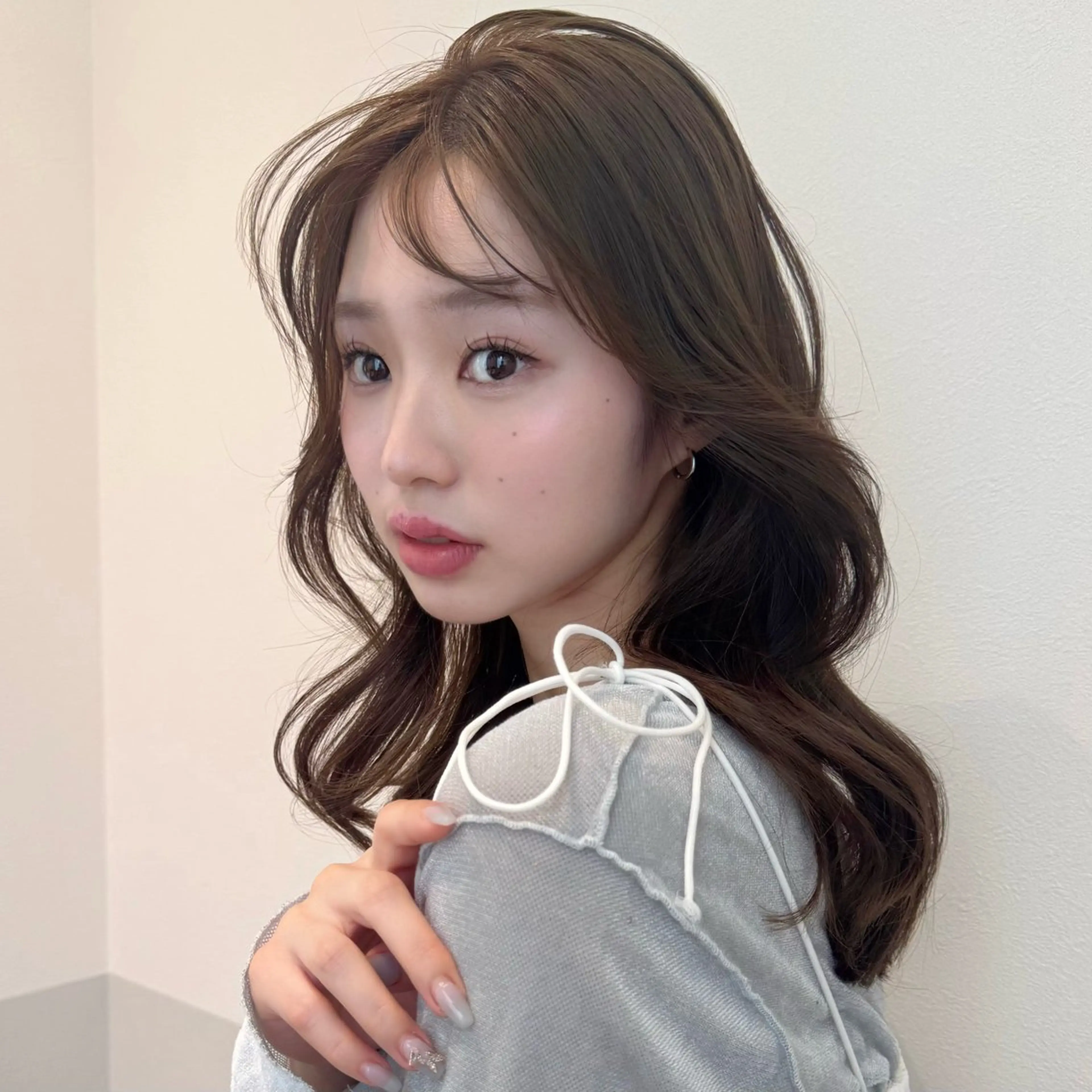 セミロング ヘアカラー nonel.所属・透明感🍨レイヤー ヘアセット/miyuのヘアスタイル