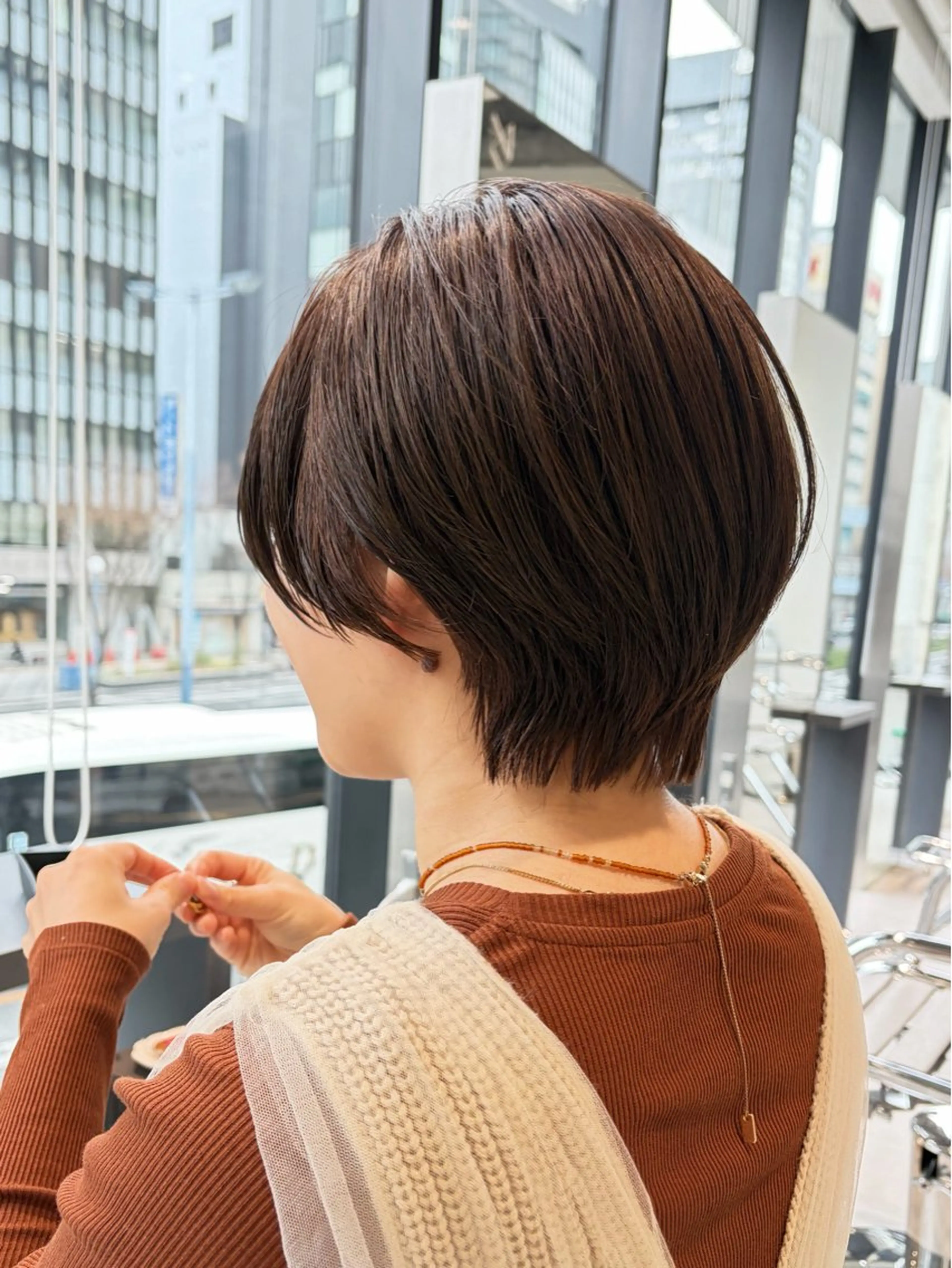 ショート カラー カット ヘアカラー トリートメント サエ/ レイヤー/パーマのヘアスタイル
