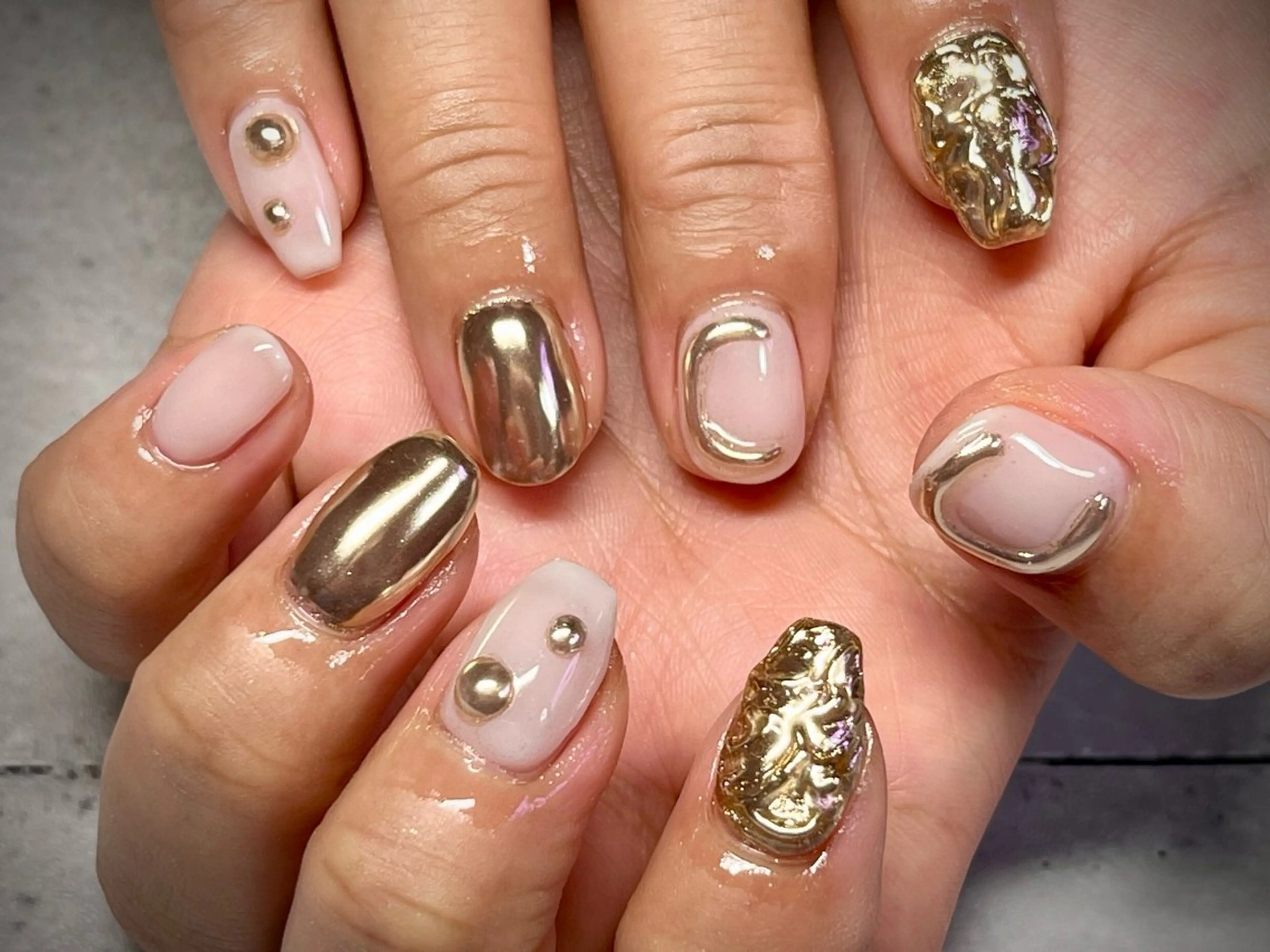 ネイル ミラーネイル ハンドネイル まり りぃ〜んのネイルデザイン