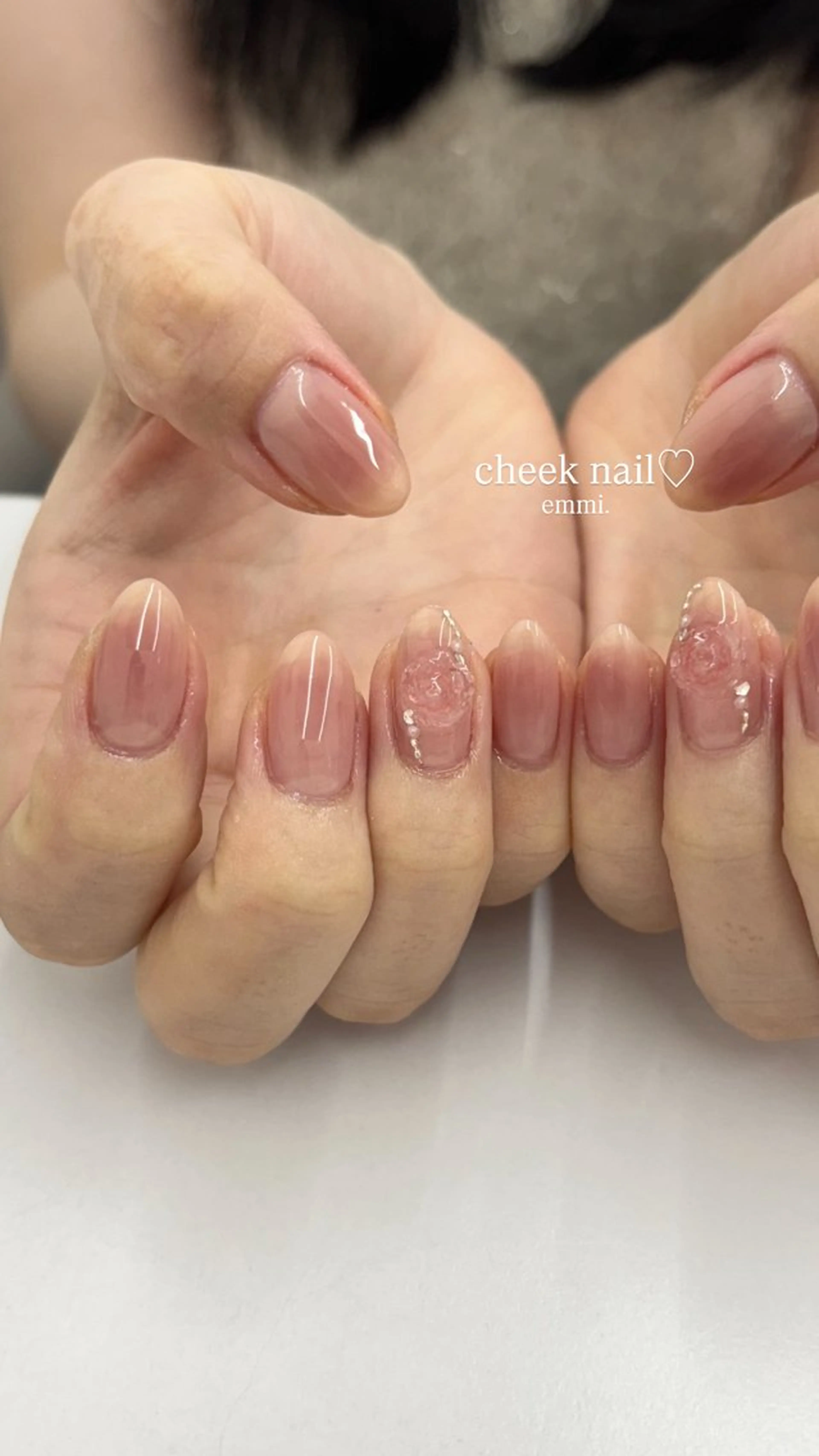 ネイル チークネイル フットネイル フレンチネイル ガーリー 氷ネイル・うるうるネイル ハンドネイル emmi nailのネイルデザイン