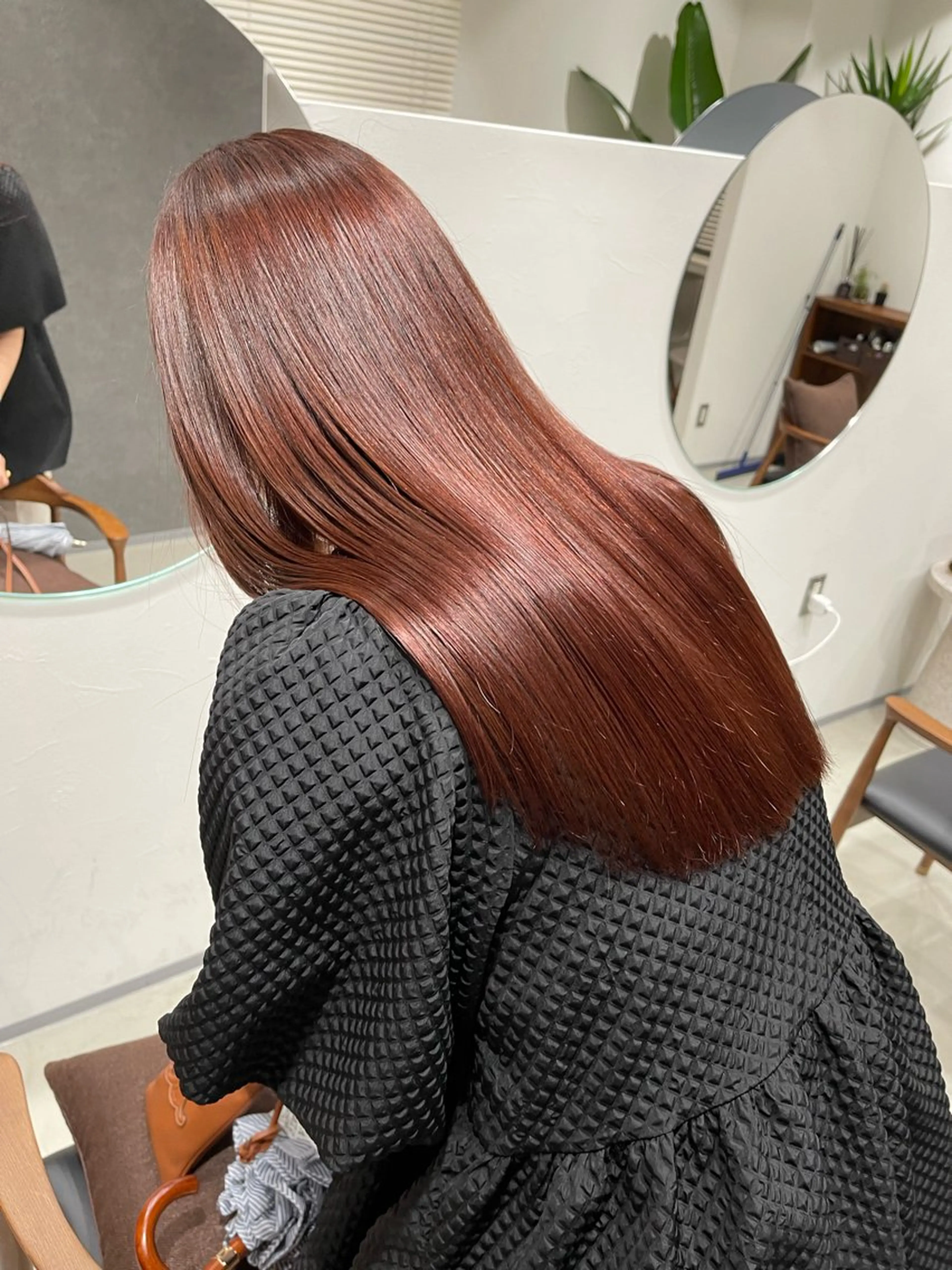 カラー ブリーチ ブリーチなしカラー ピンクカラー レッドカラー ヘアカラー ボブ/レイヤー /河内温太のヘアスタイル