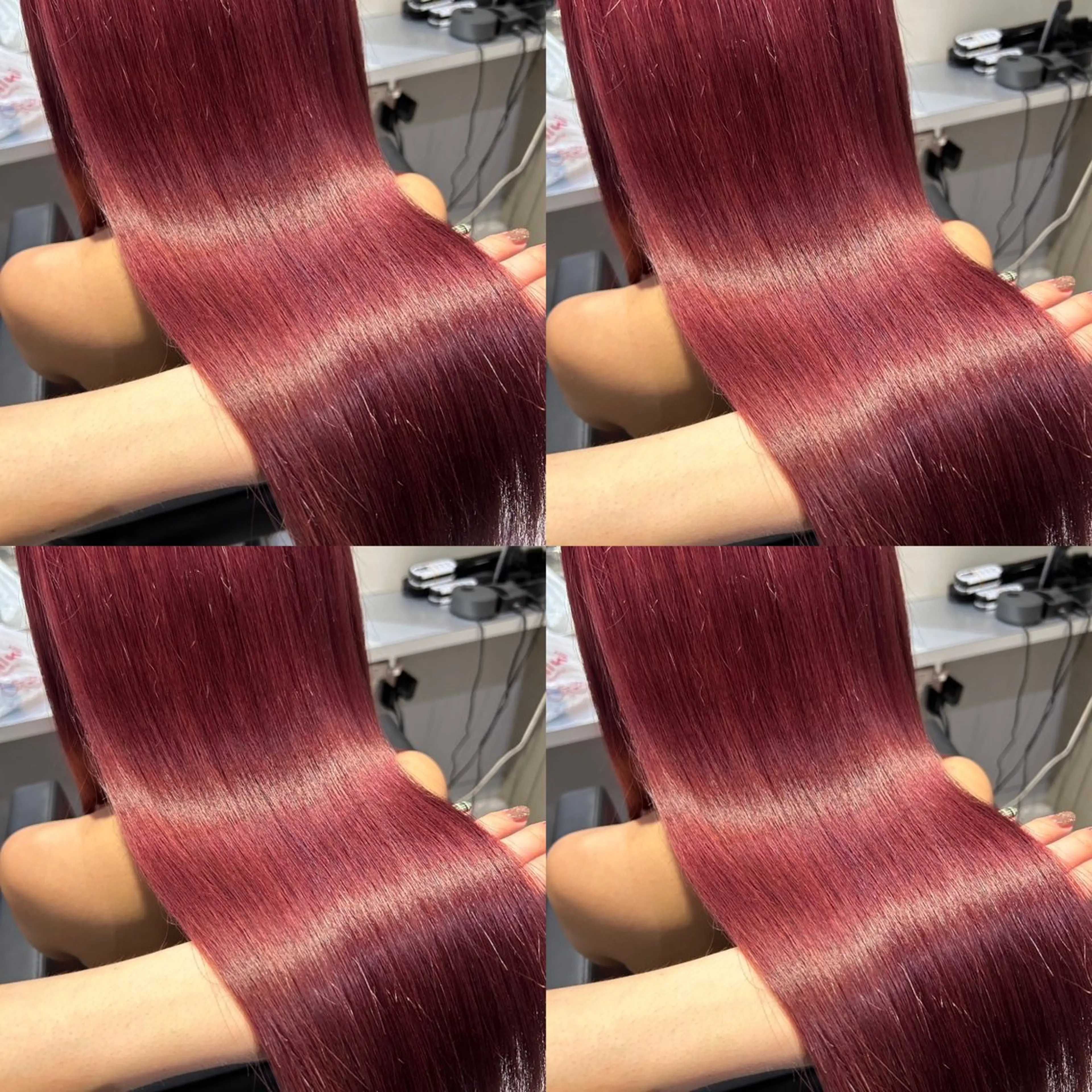 ロング カラー カシス ピンクカラー カット ヘアカラー トリートメント レイヤーカット/ 縮毛矯正🇰🇷早坂のヘアスタイル