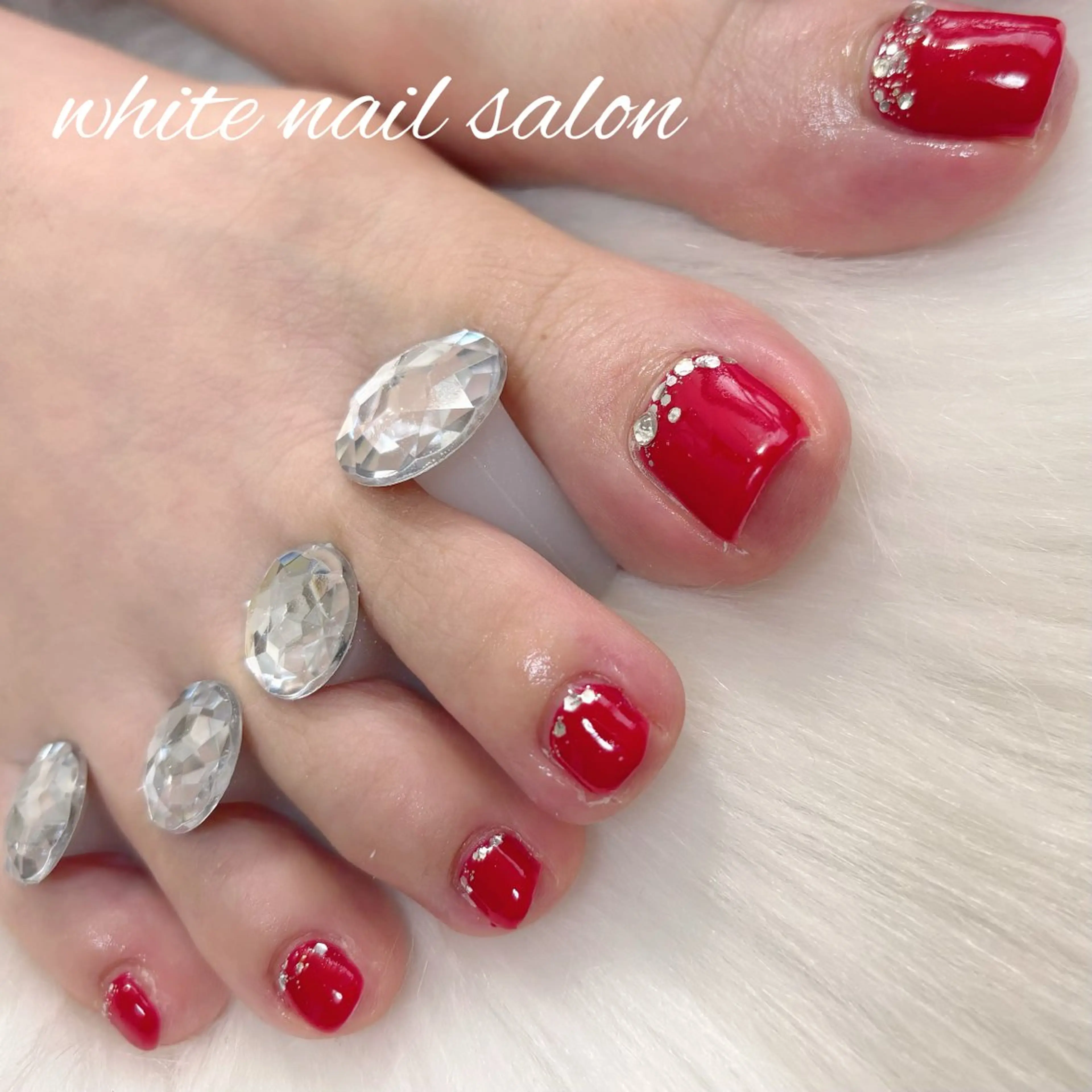 ネイル フットネイル マグネットネイル フットネイル white nail salonのネイルデザイン