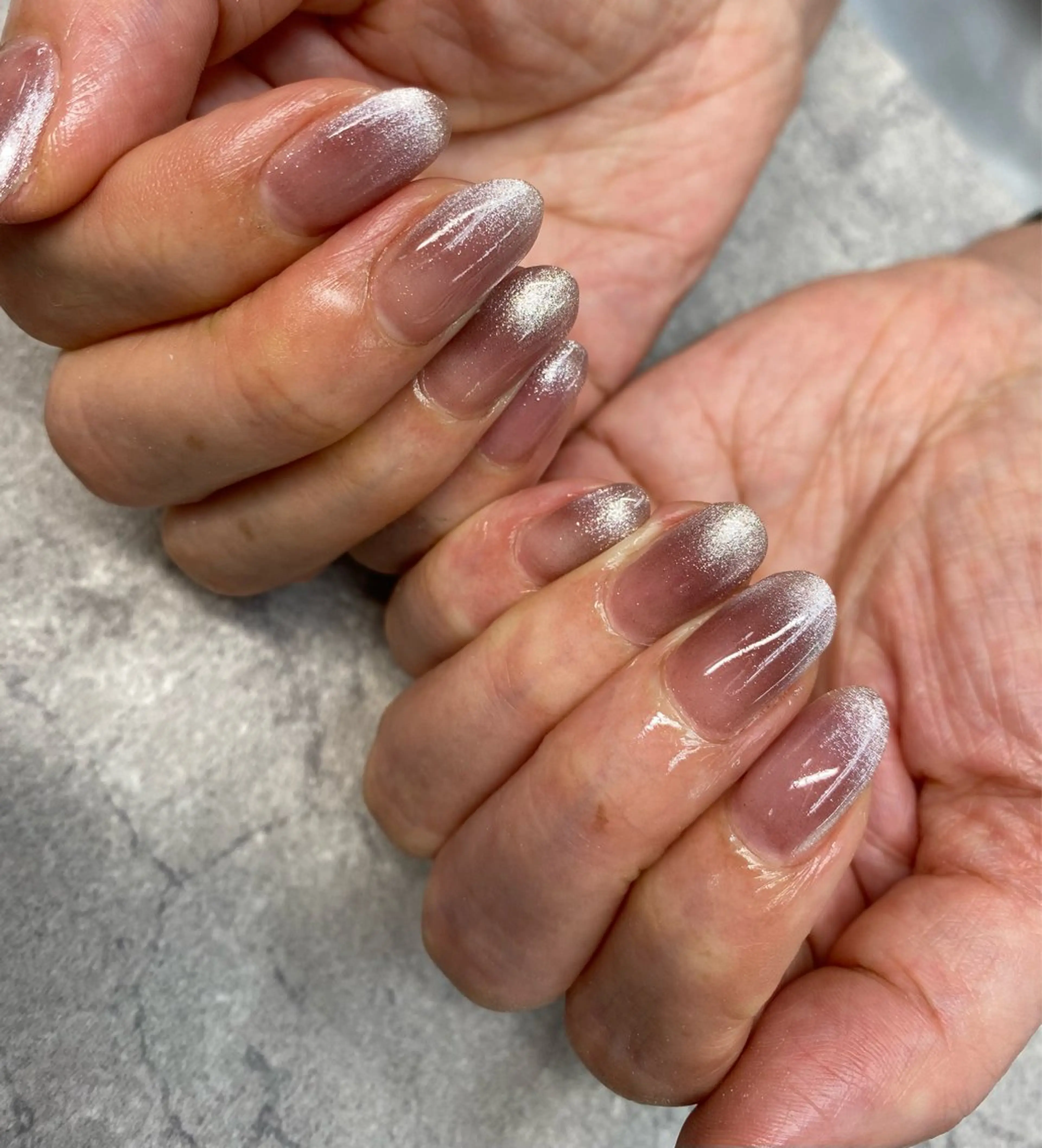 ネイル フットネイル フレンチネイル グラデーション キラキラネイル 韓国ネイル okada kannaのネイルデザイン