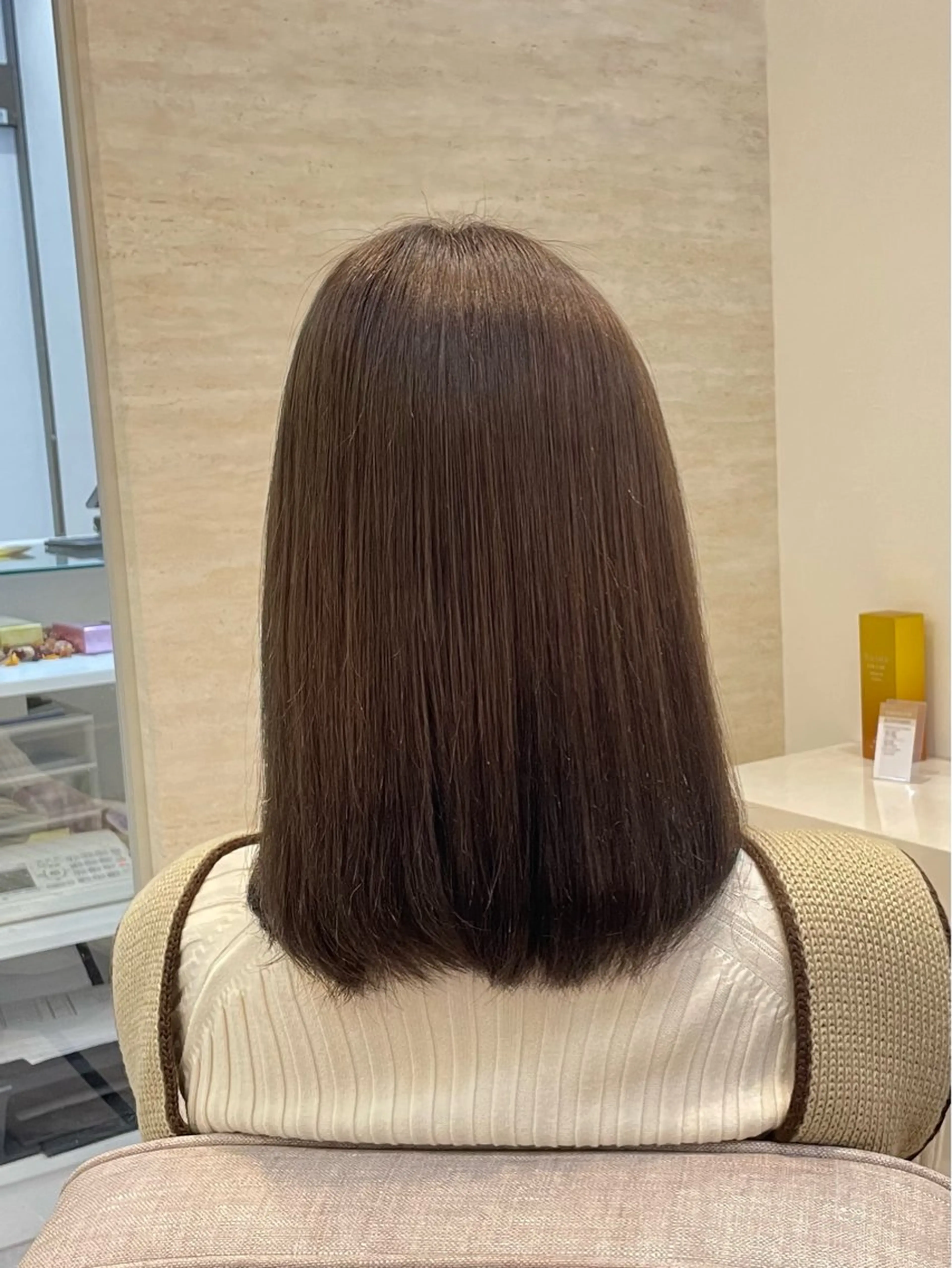 ミディアム ヘアカラー トリートメント NANA🍊/熊谷 /縮毛矯正/髪質改善のヘアスタイル