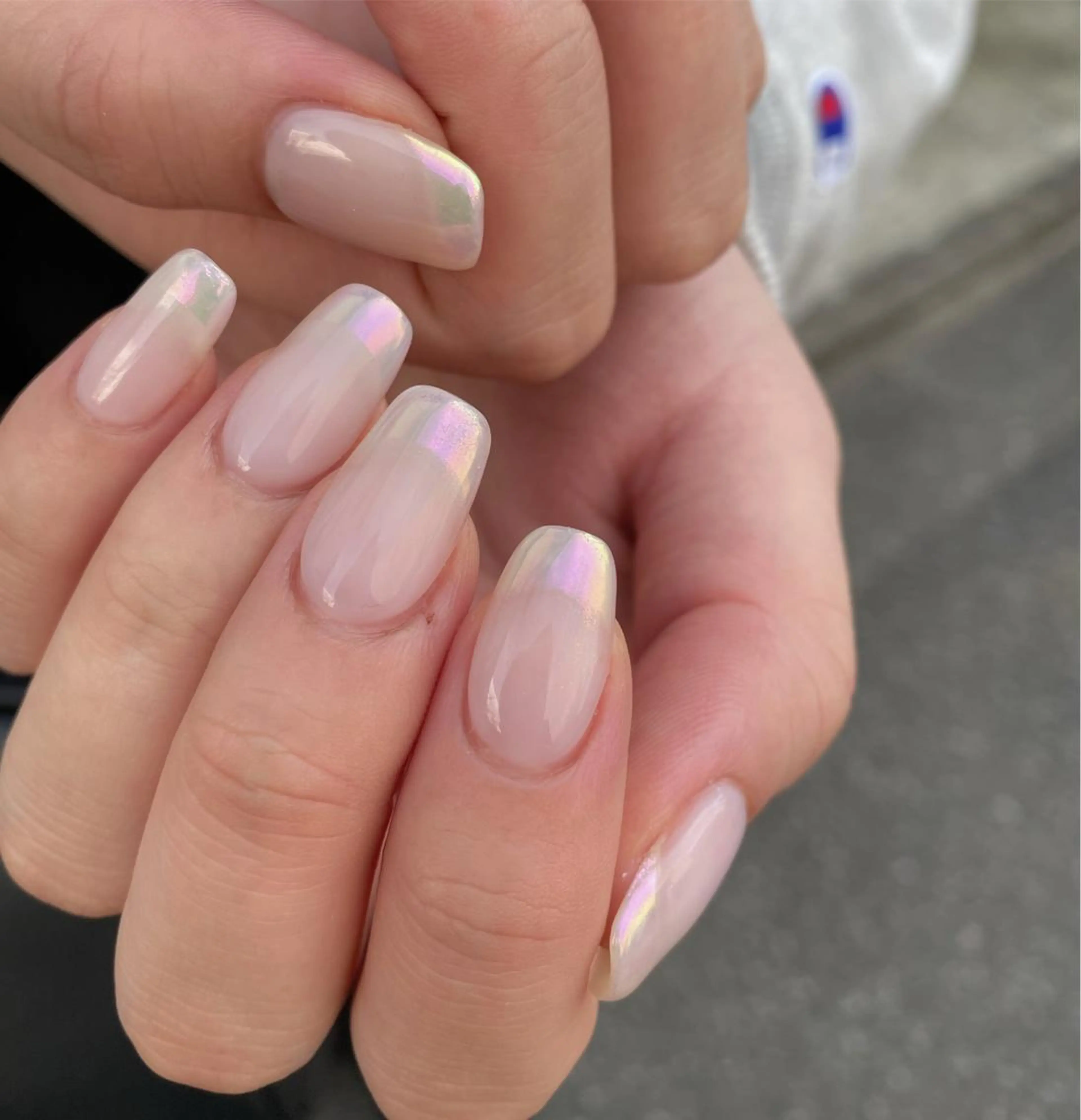 ネイル アートネイル オーロラネイル フレンチネイル キラキラネイル 韓国ネイル 🌼大西洋子 laughl🌼のネイルデザイン