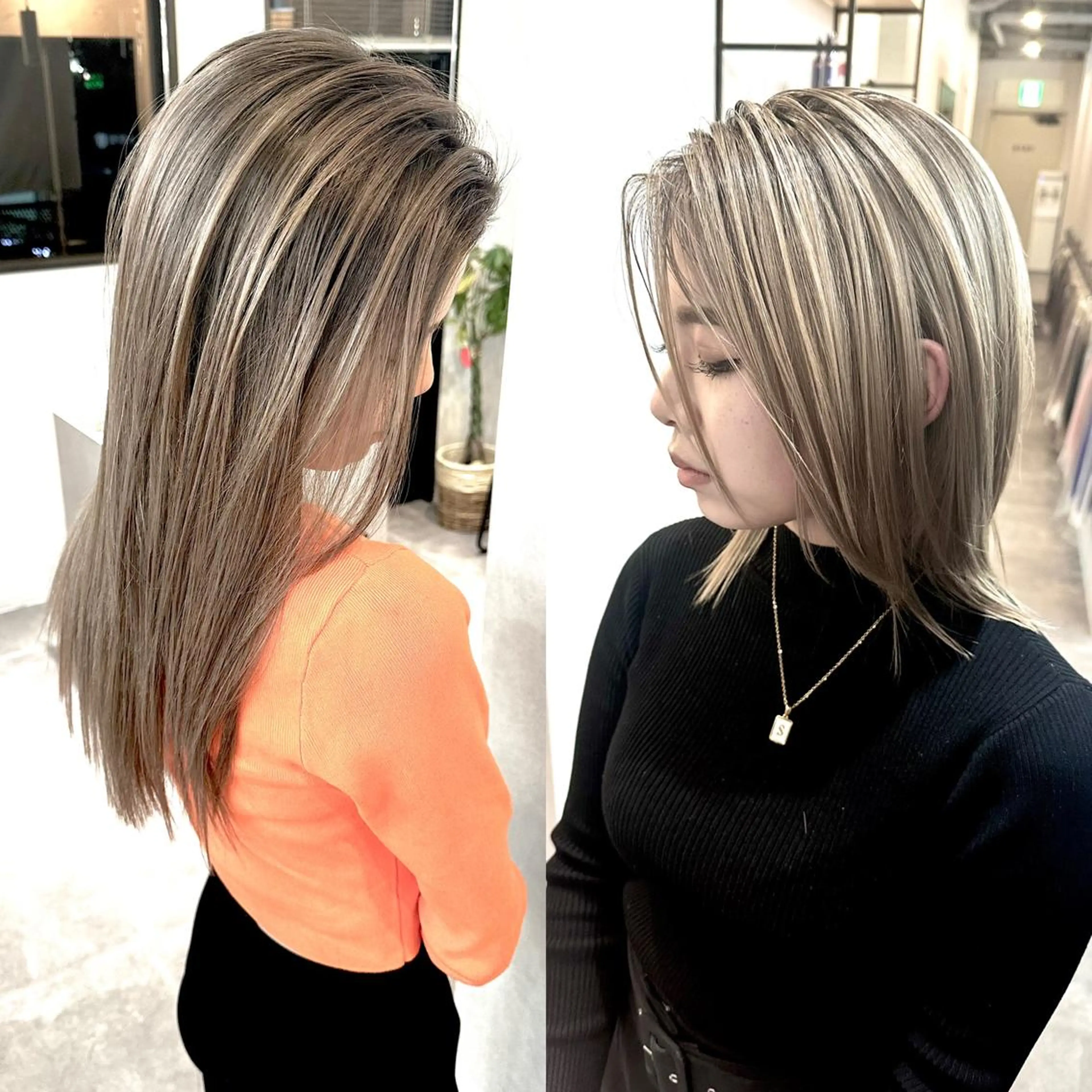 カラー アディクシーカラー バレイヤージュ ブリーチ ケアブリーチ ダブルカラー シール、 ハネエクステのヘアスタイル