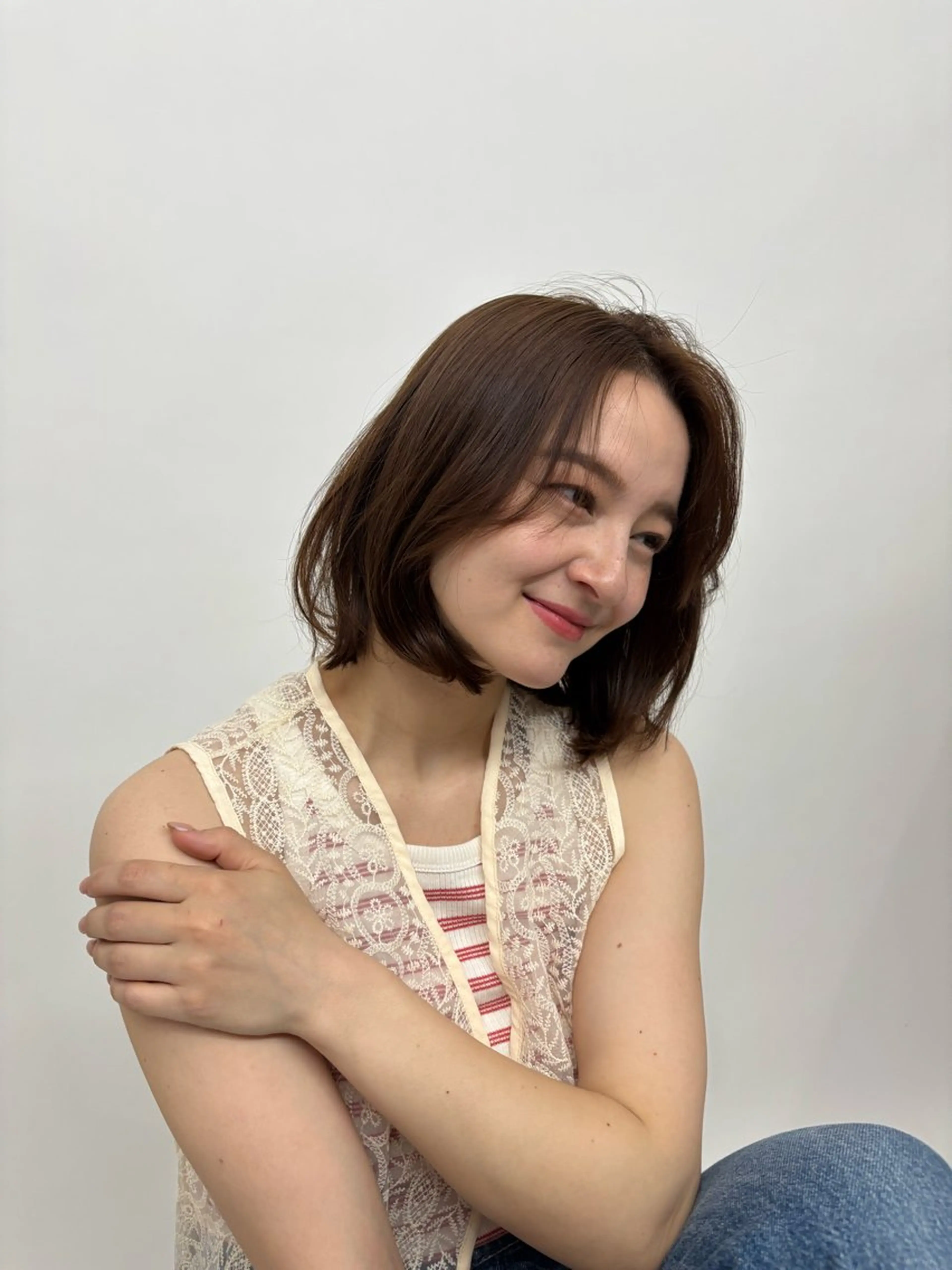 ミディアム カラー カット ヘアカラー トリートメント ENIF ヤマグチアツコのヘアスタイル