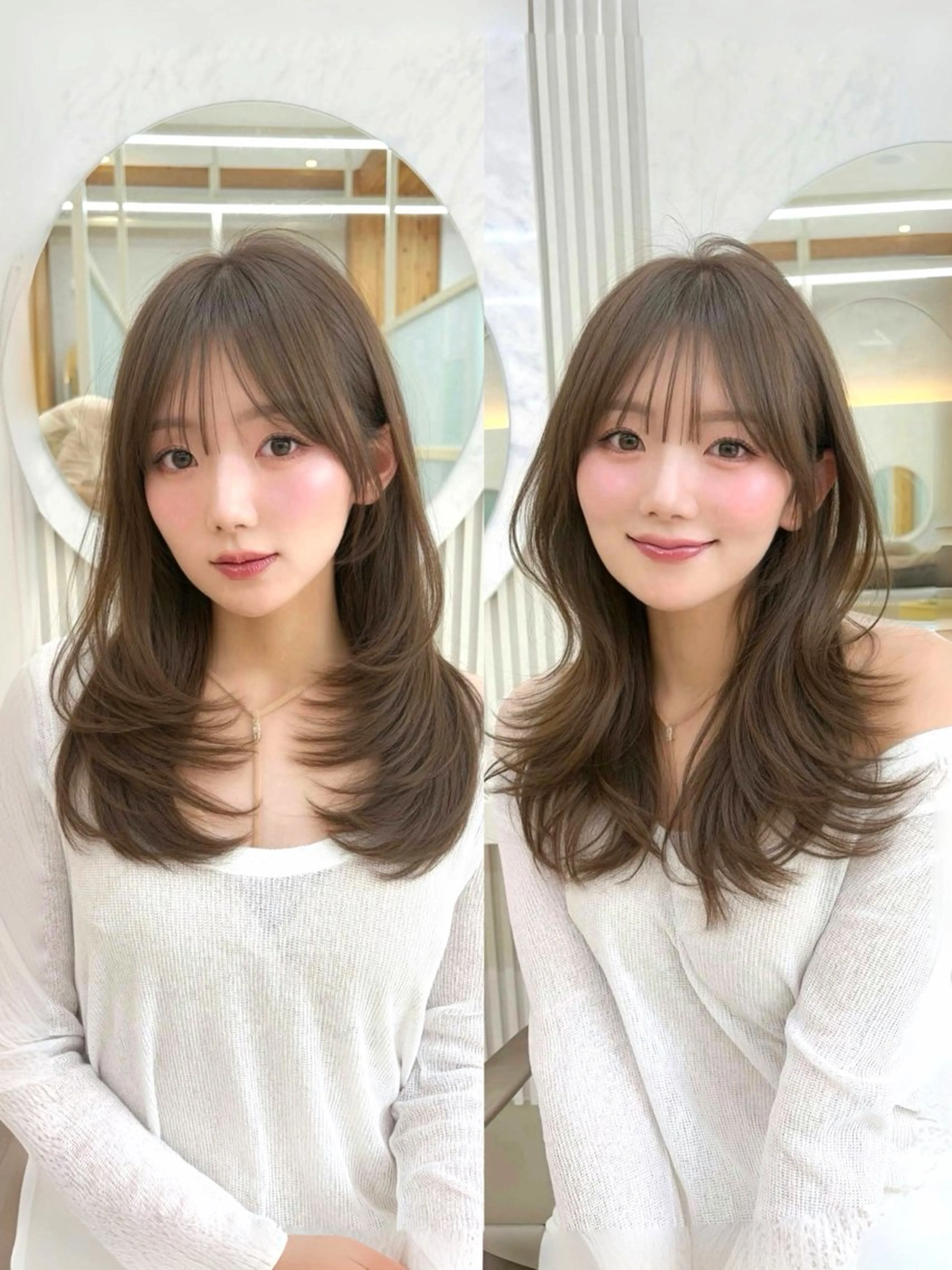 セミロング カット ヘアカラー トリートメント oto🤍×美髪× ゆるふわレイヤーのヘアスタイル