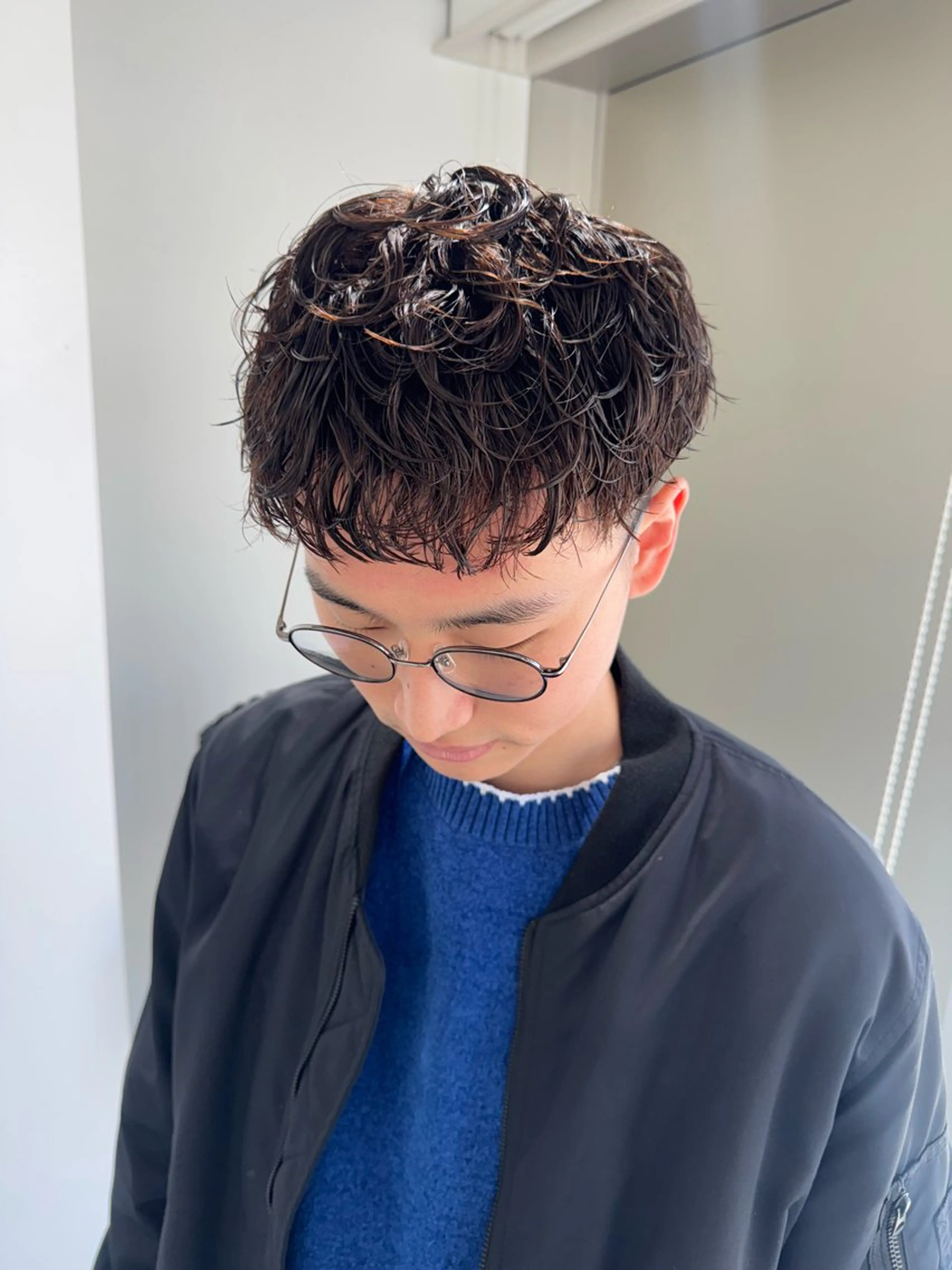 パーマ メンズ カット パーマ 店長　MANAMI ／ブリーチ／骨格ボブのヘアスタイル