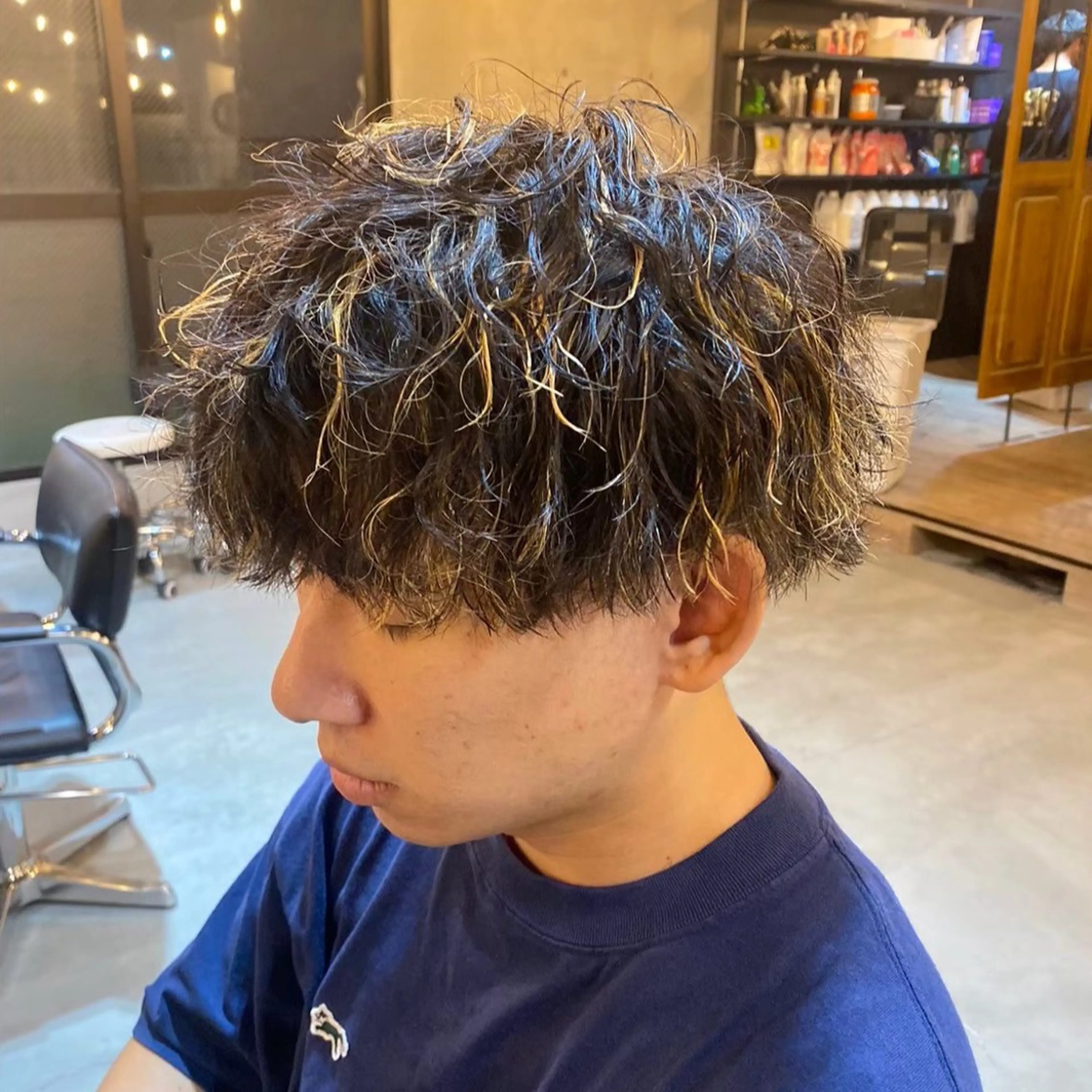 ショート パーマ メンズ カット ヘアカラー 曲がる縮毛矯正 /ニュアンス/結希のヘアスタイル