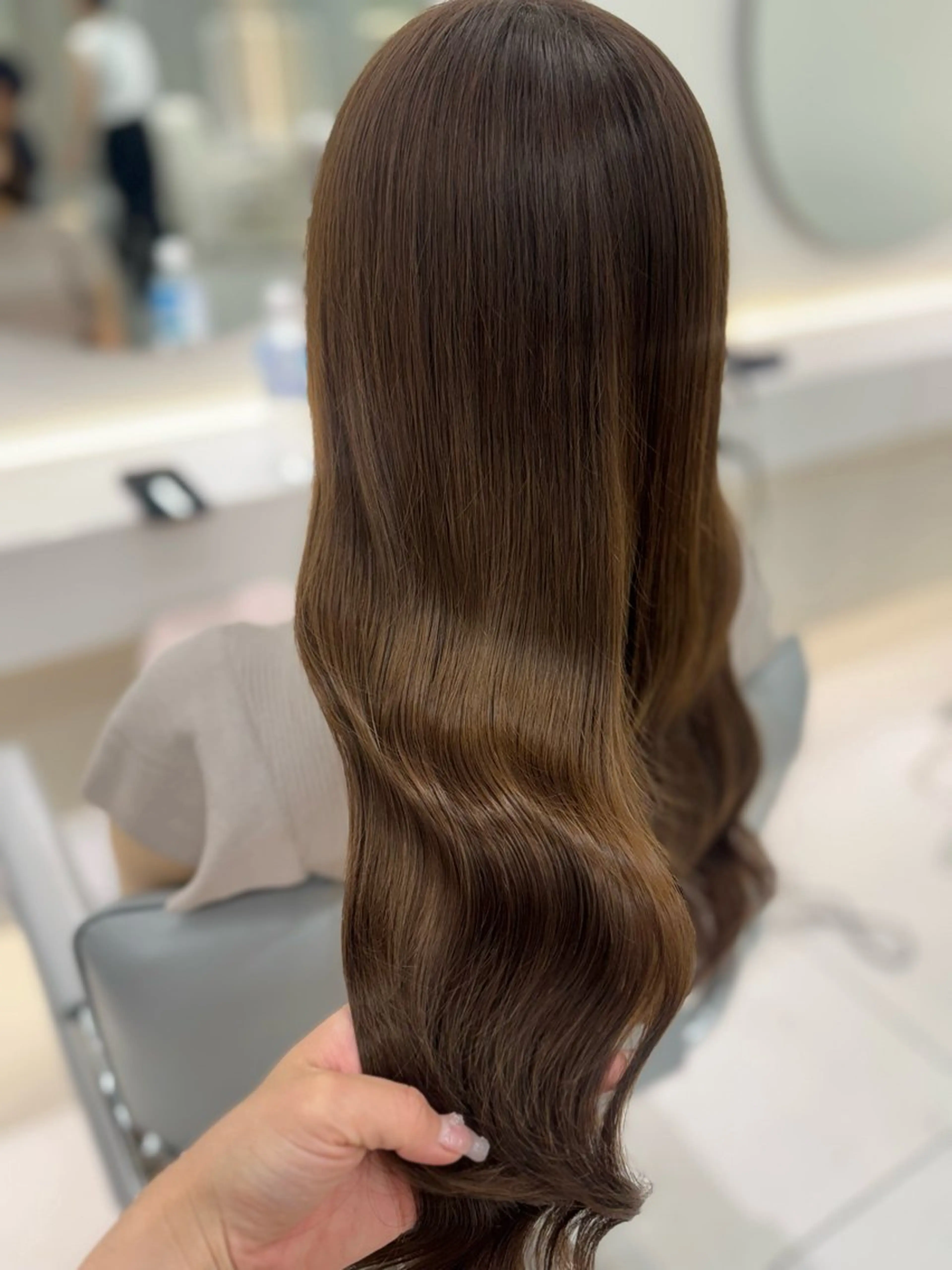 ロング カラー シールエクステ アッシュ バレイヤージュ ベージュカラー 黒髪 ヘアカラー トリートメント ar+ ❤︎ maiのヘアスタイル