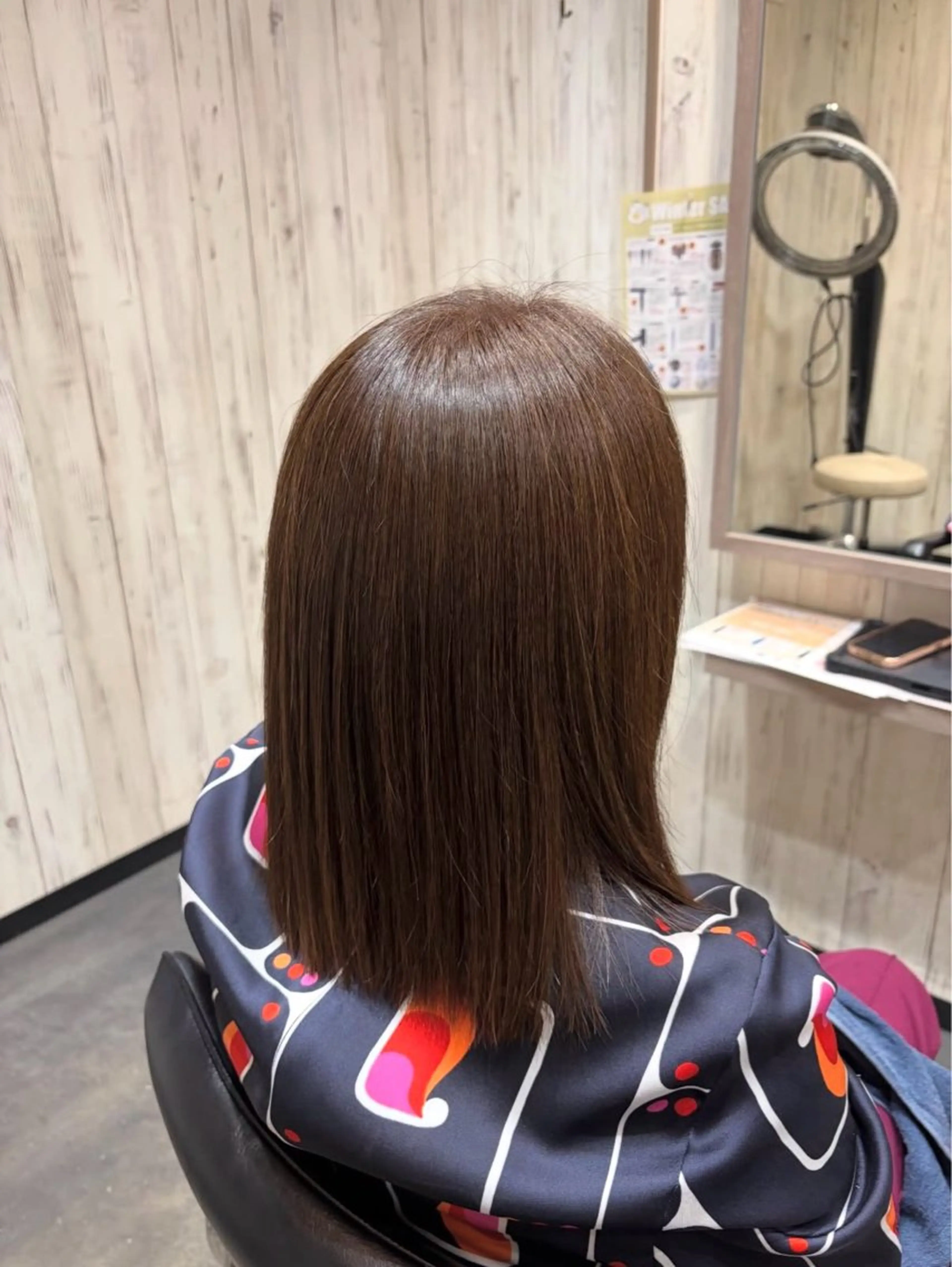 ミディアム 縮毛矯正 トリートメント 織部 望のヘアスタイル