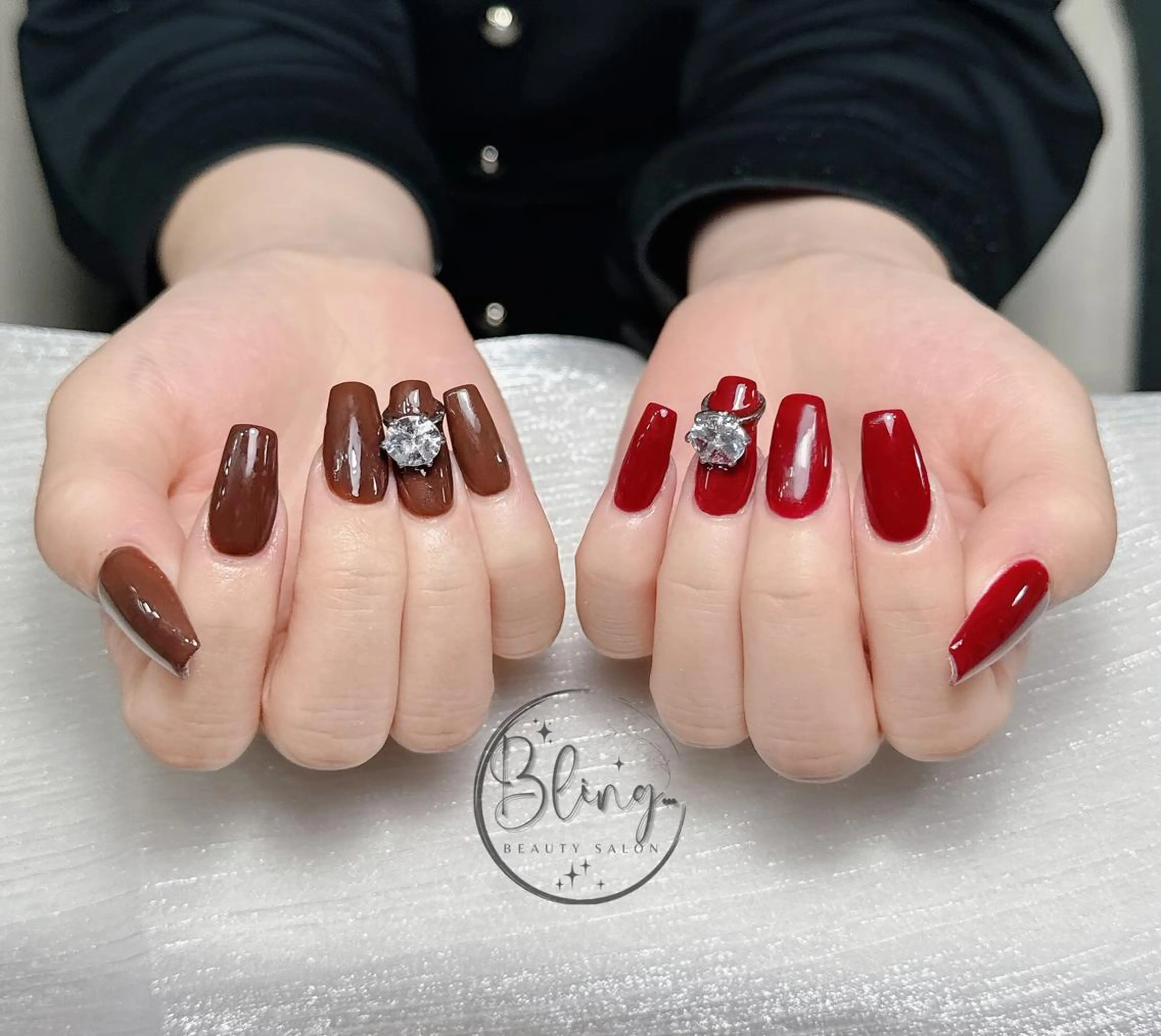 ロング 韓国風ヘア ハンドネイル Bling Salonのネイルデザイン