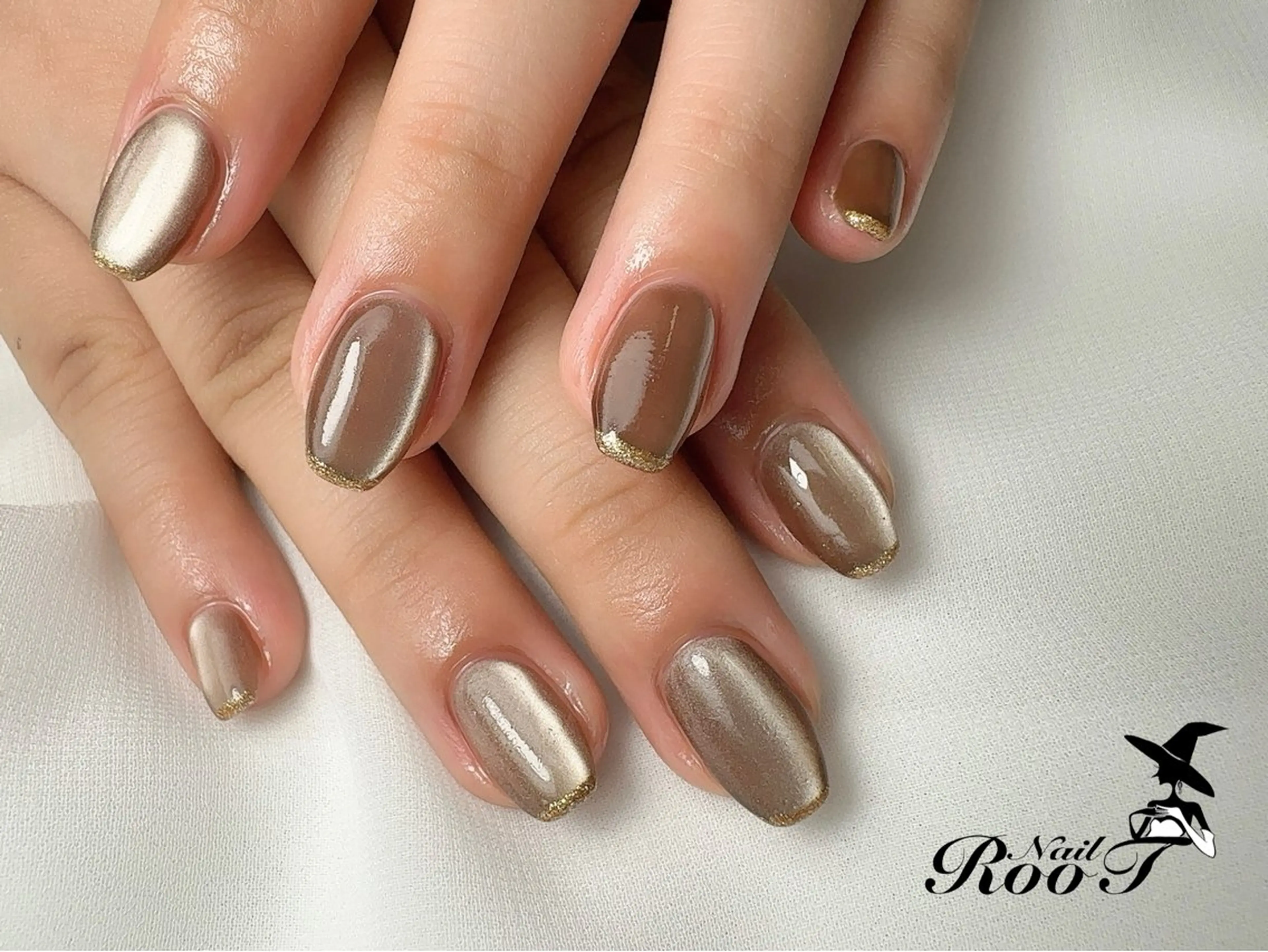 ネイル フレンチネイル ラメ(グリッター) マグネットネイル ハンドネイル RooT Nailのネイルデザイン