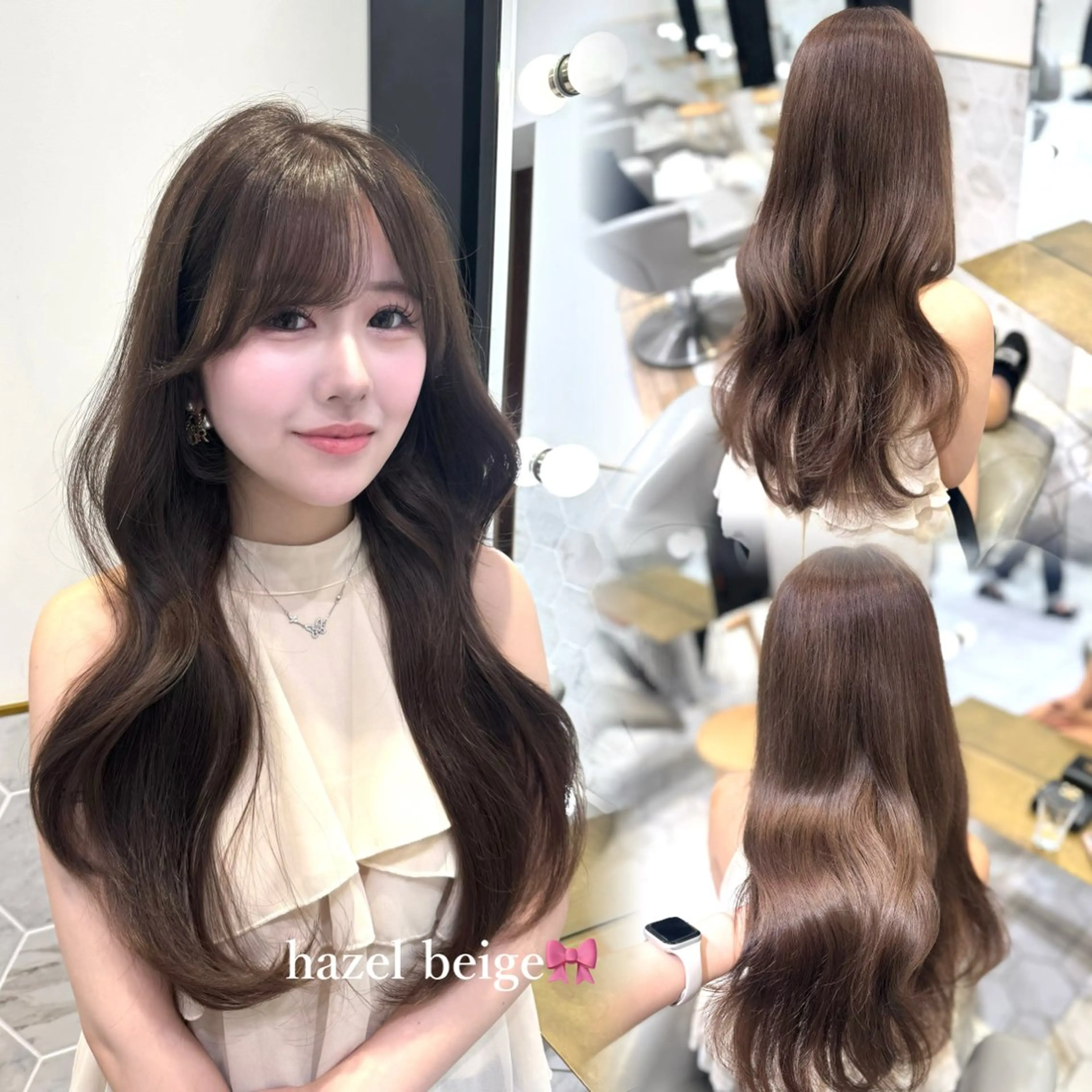 ロング カラー ベージュカラー ヘーゼル costes 今井芽依のヘアスタイル