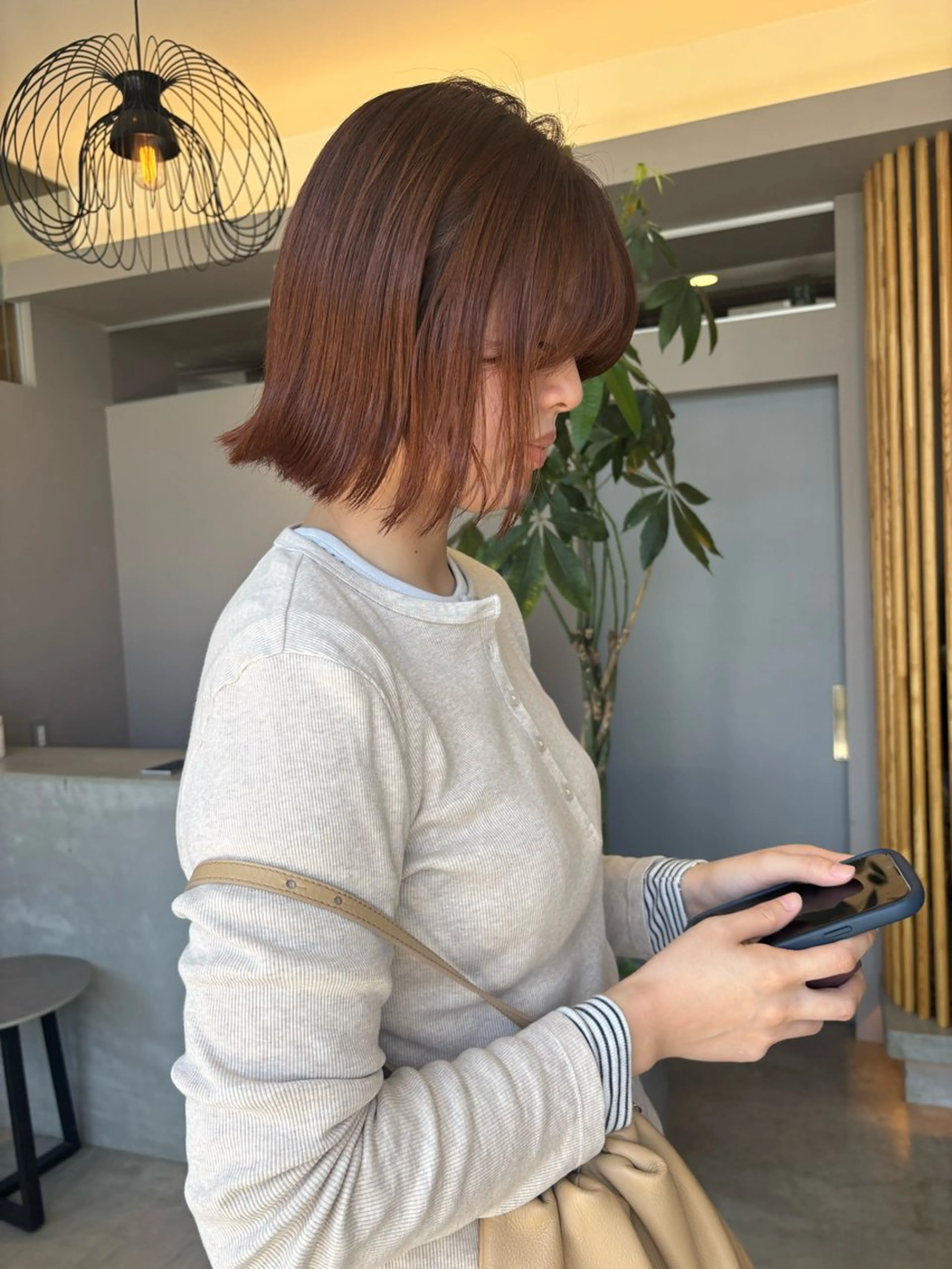 ミディアム オレンジブラウン ヘアカラー miyu /niilのヘアスタイル