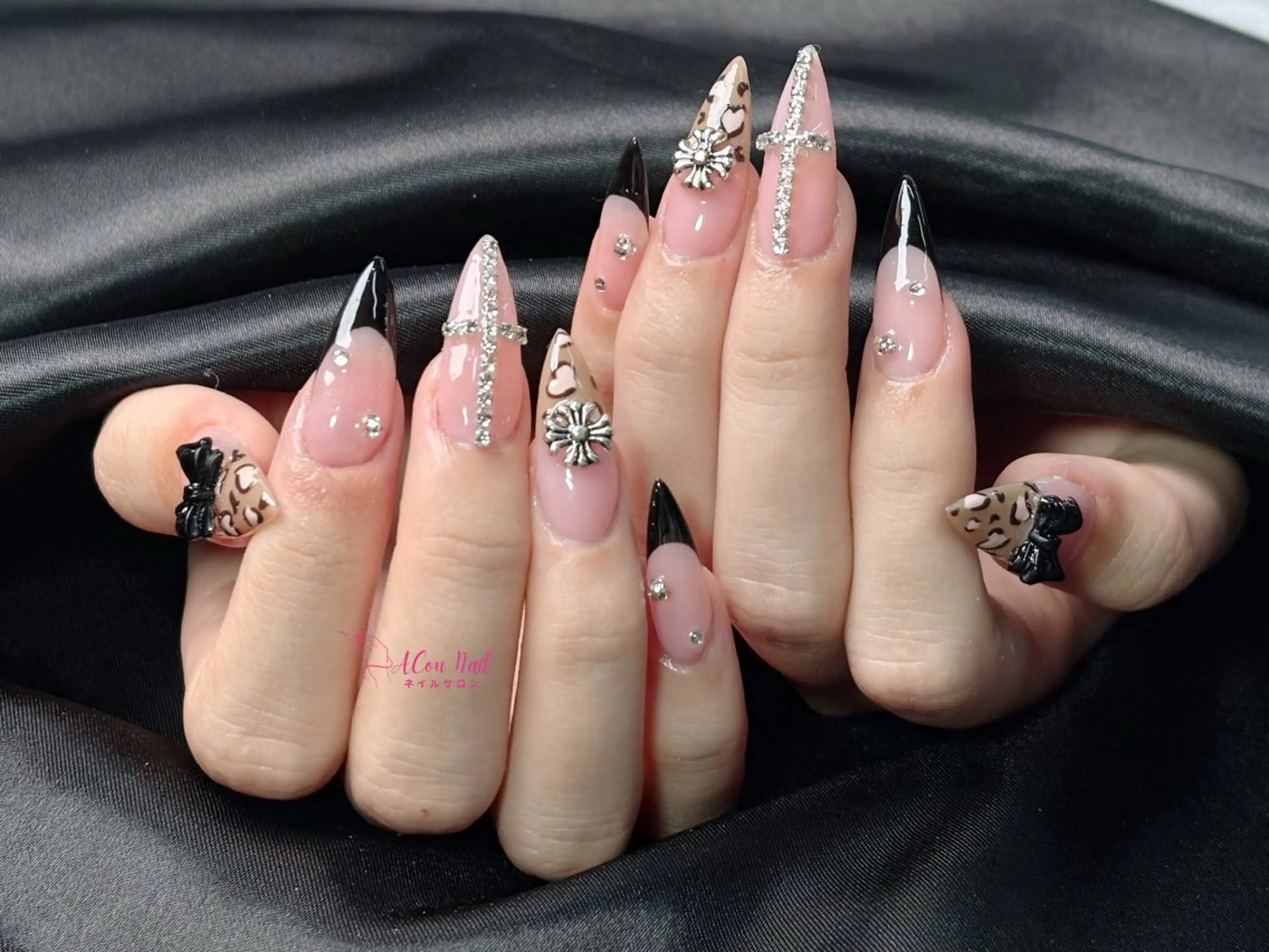 ネイル 桜ネイル 長さ出し フラワーネイル フレンチネイル ジェルネイル ハンドネイル ACon NailSalonのネイルデザイン