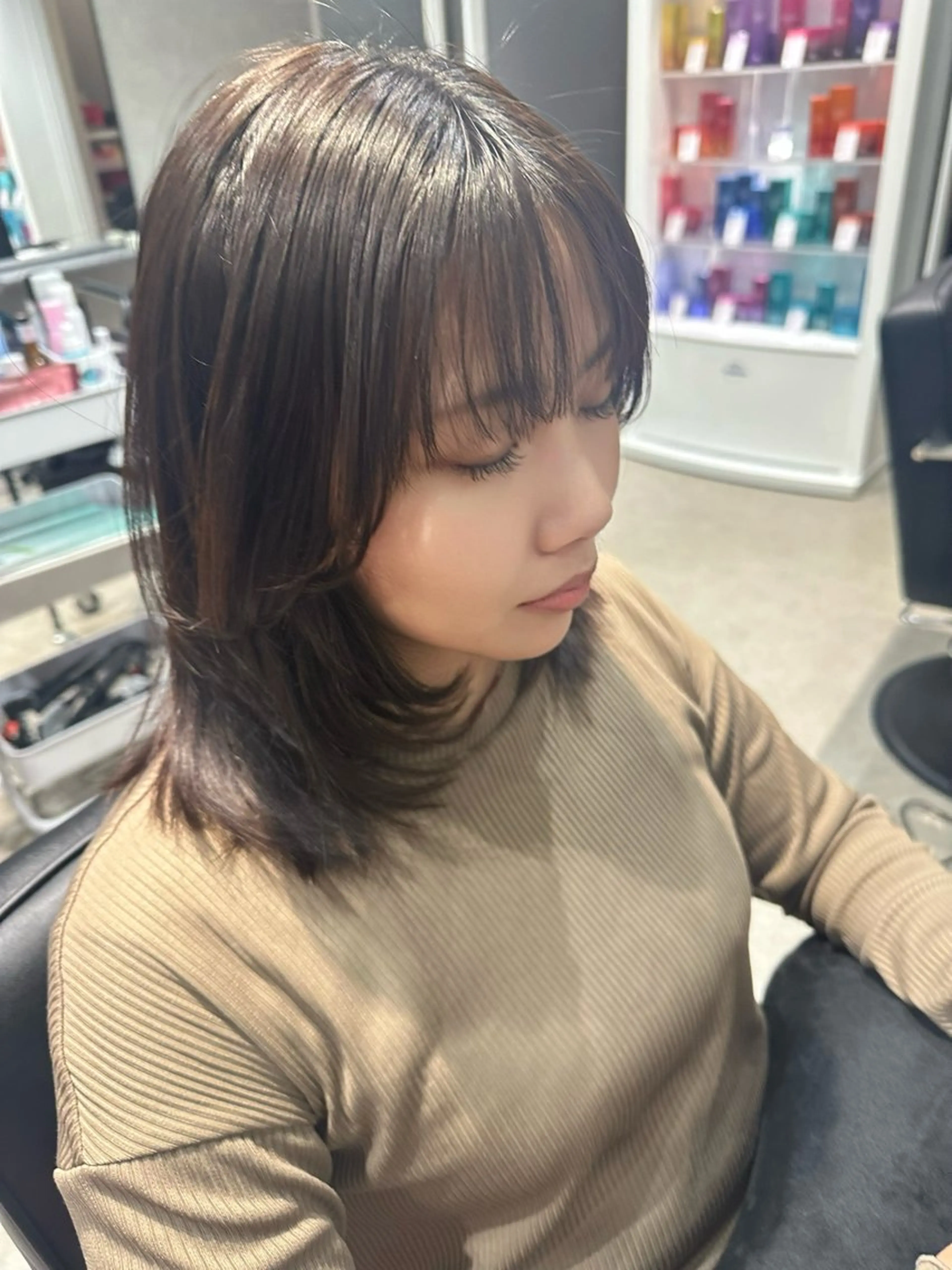 ミディアム レイヤーカット Hair salon Clair所属・森 沙織のヘアスタイル