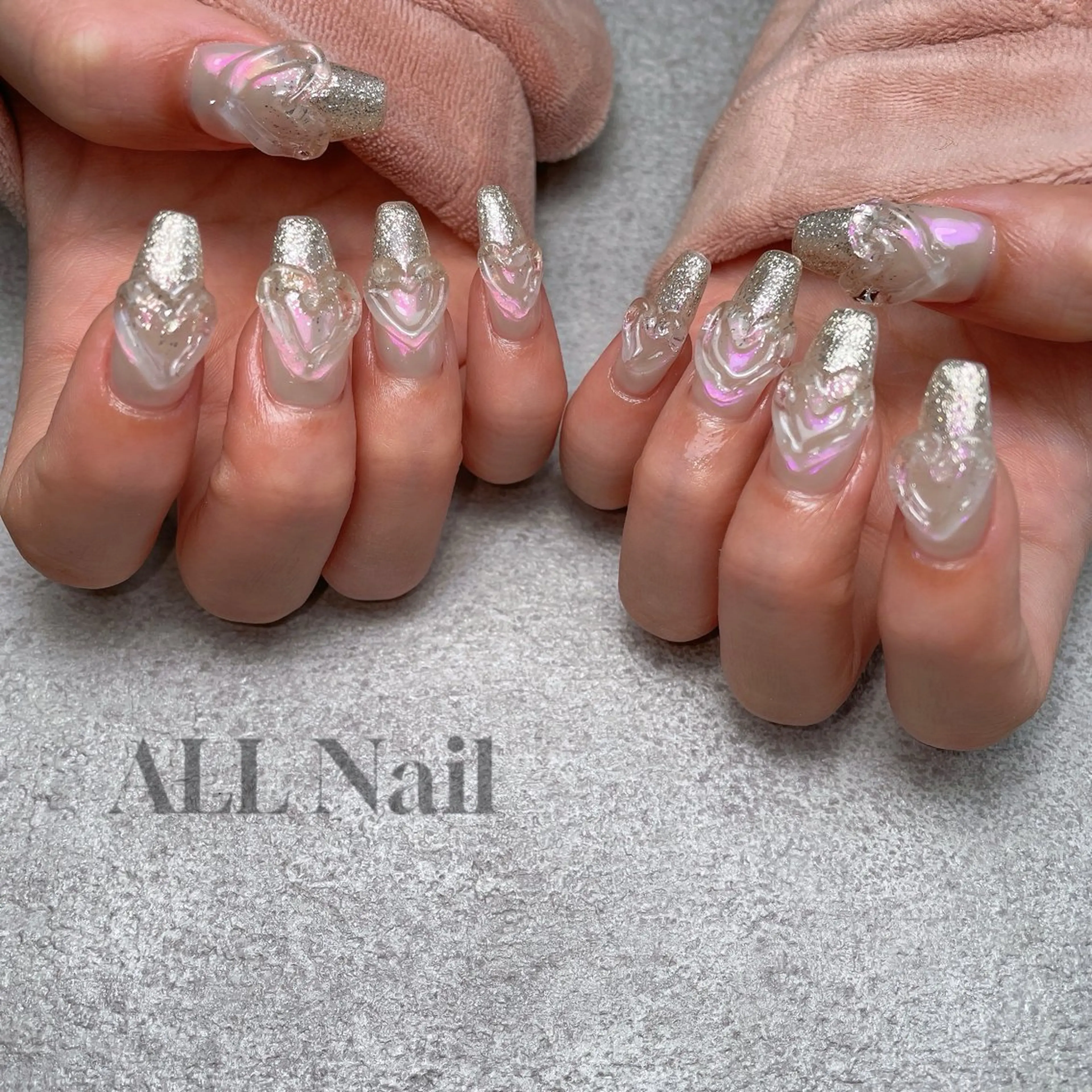 ネイル 長さ出し ハート ぷっくりネイル ALL Nail &whiteningのその他イメージ