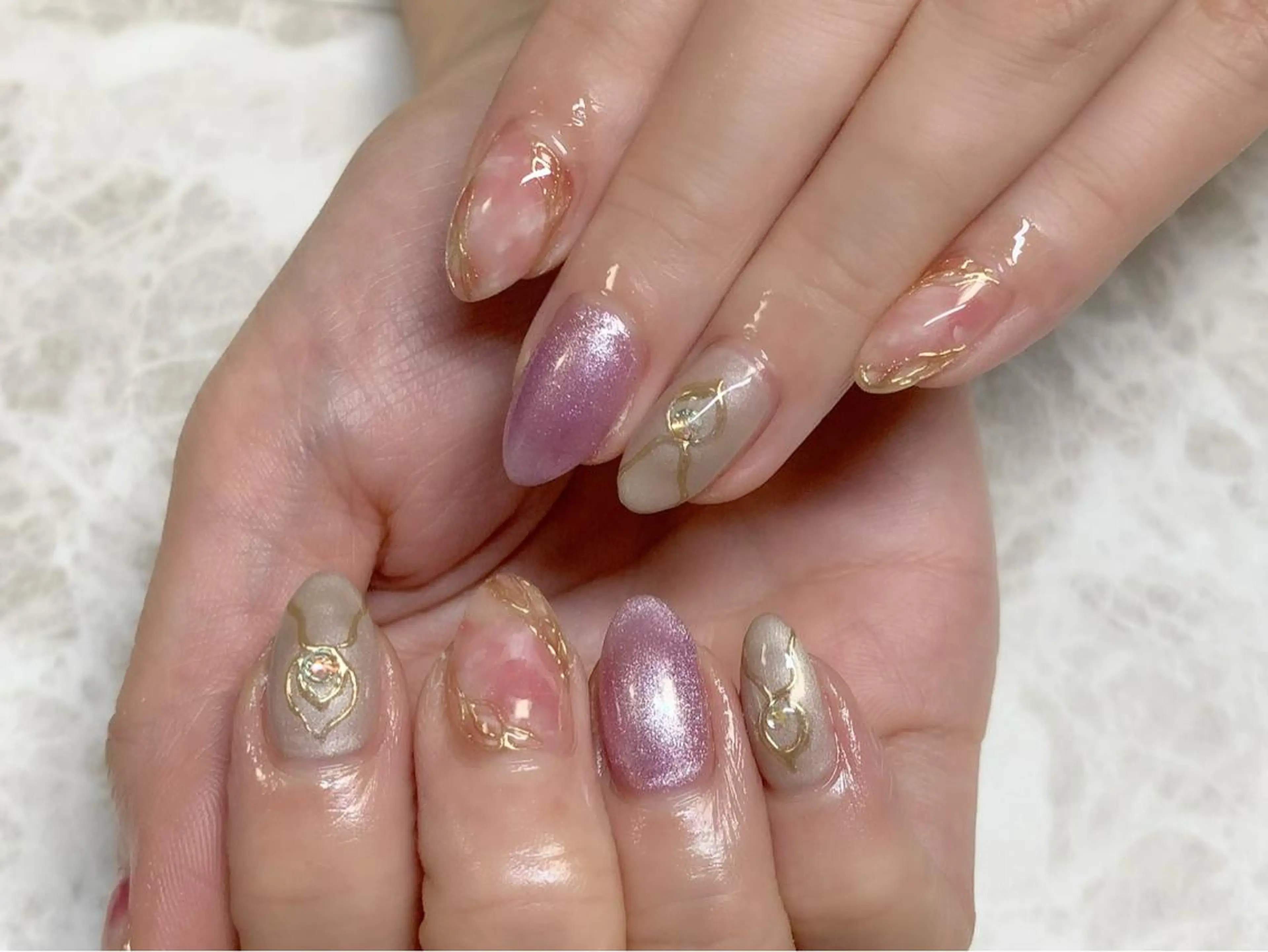 ネイル ミラーネイル ニュアンスネイル ハンドネイル Viva Joieのネイルデザイン