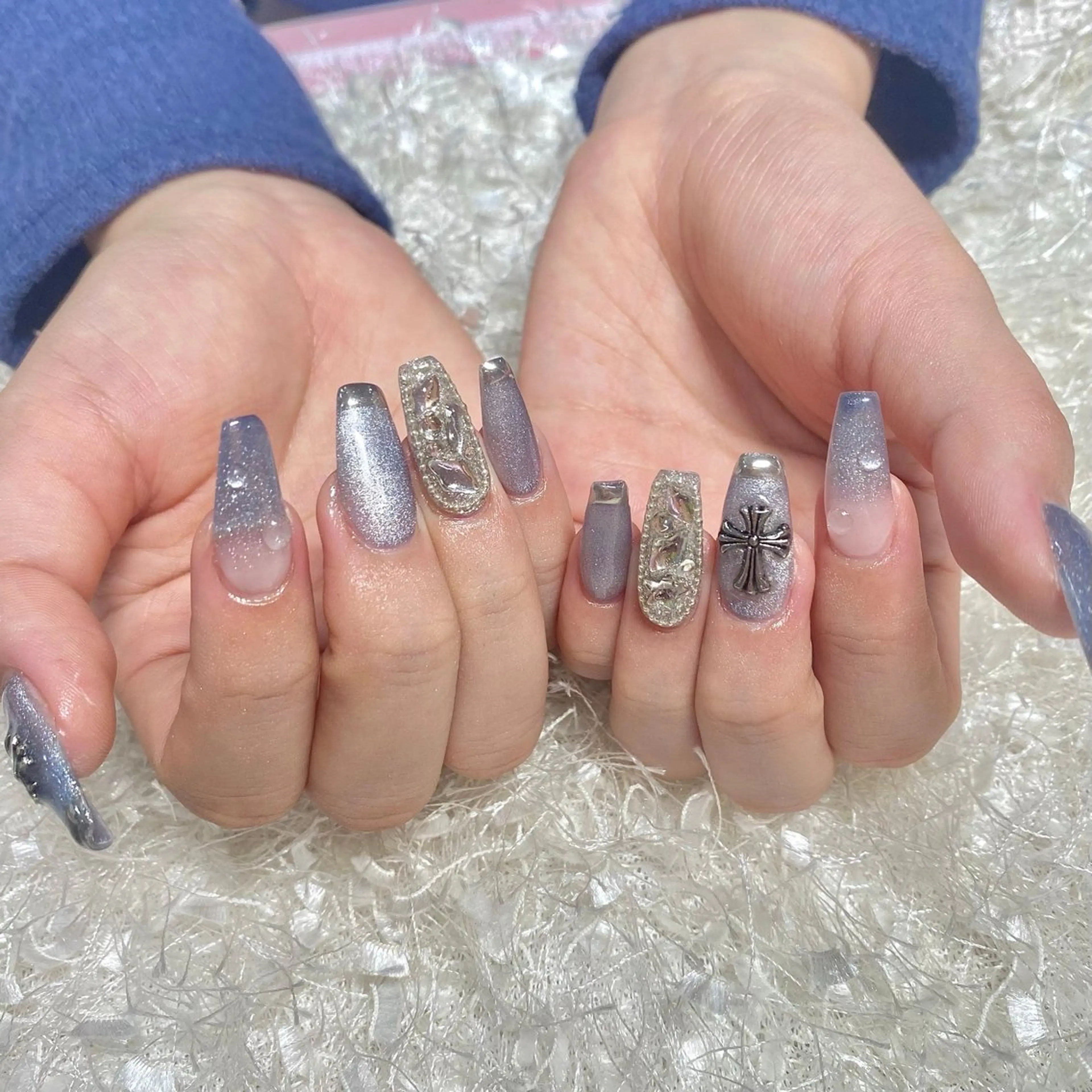 ネイル 長さ出し フレンチネイル ジェルネイル グラデーション 韓国ネイル ハンドネイル Nail&eye Belire 新宿のネイルデザイン