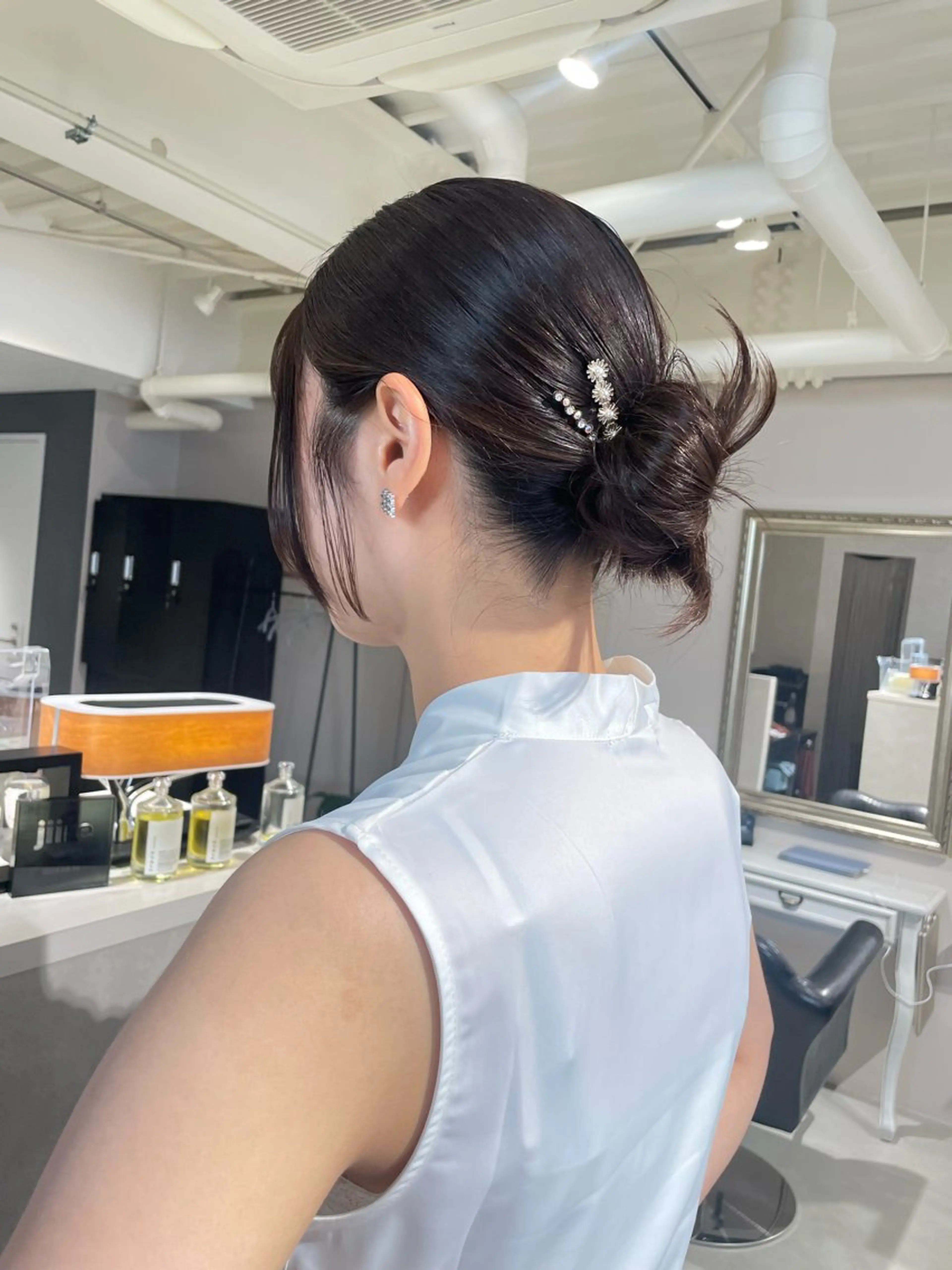 ヘアアレンジ お団子ヘア バレイヤージュモデル 募集👒ヨンスクのヘアスタイル