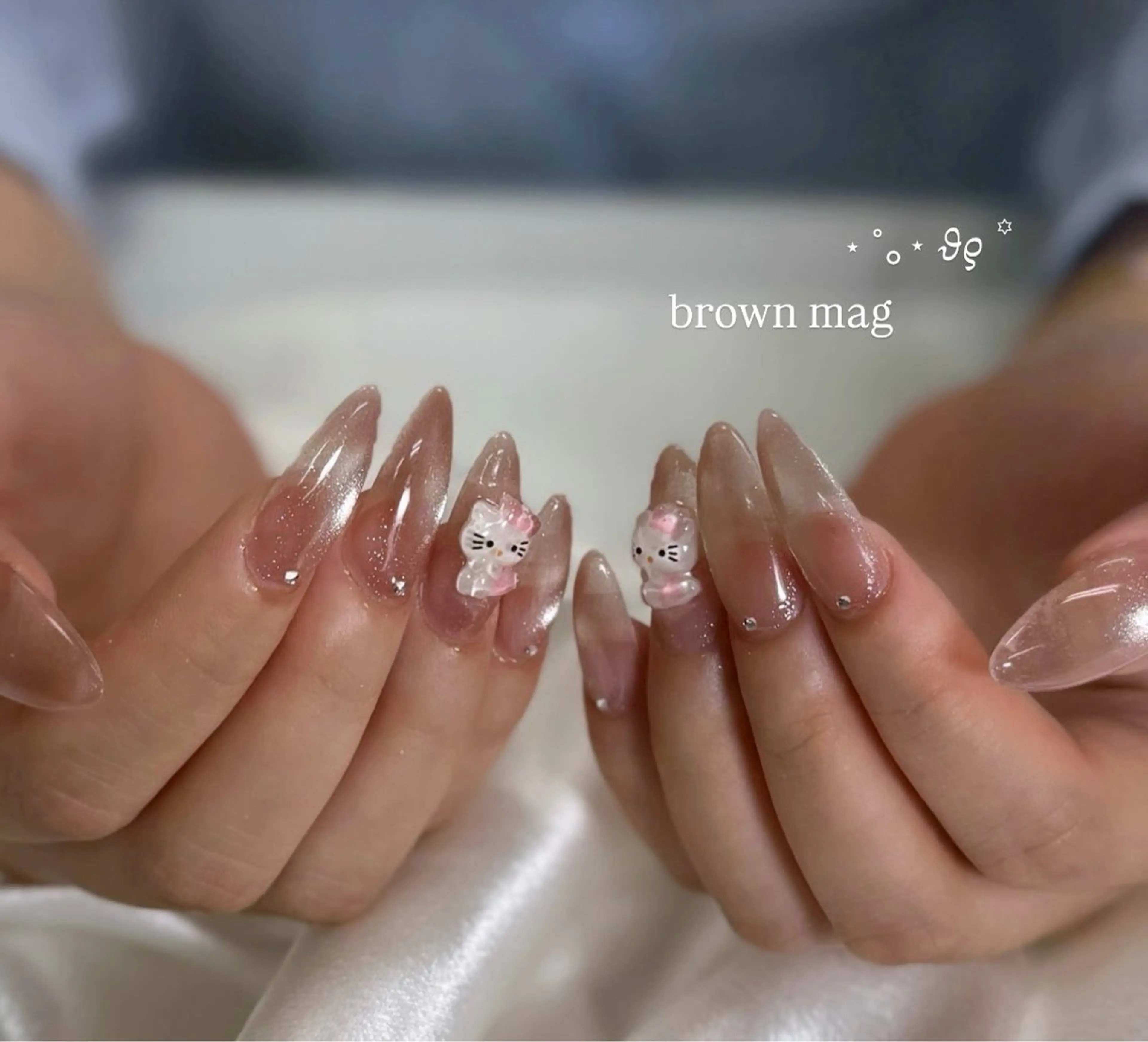 ネイル 韓国ネイル マグネットネイル ワンカラーネイル パステルネイル ピンク ハンドネイル Moana manamiのネイルデザイン