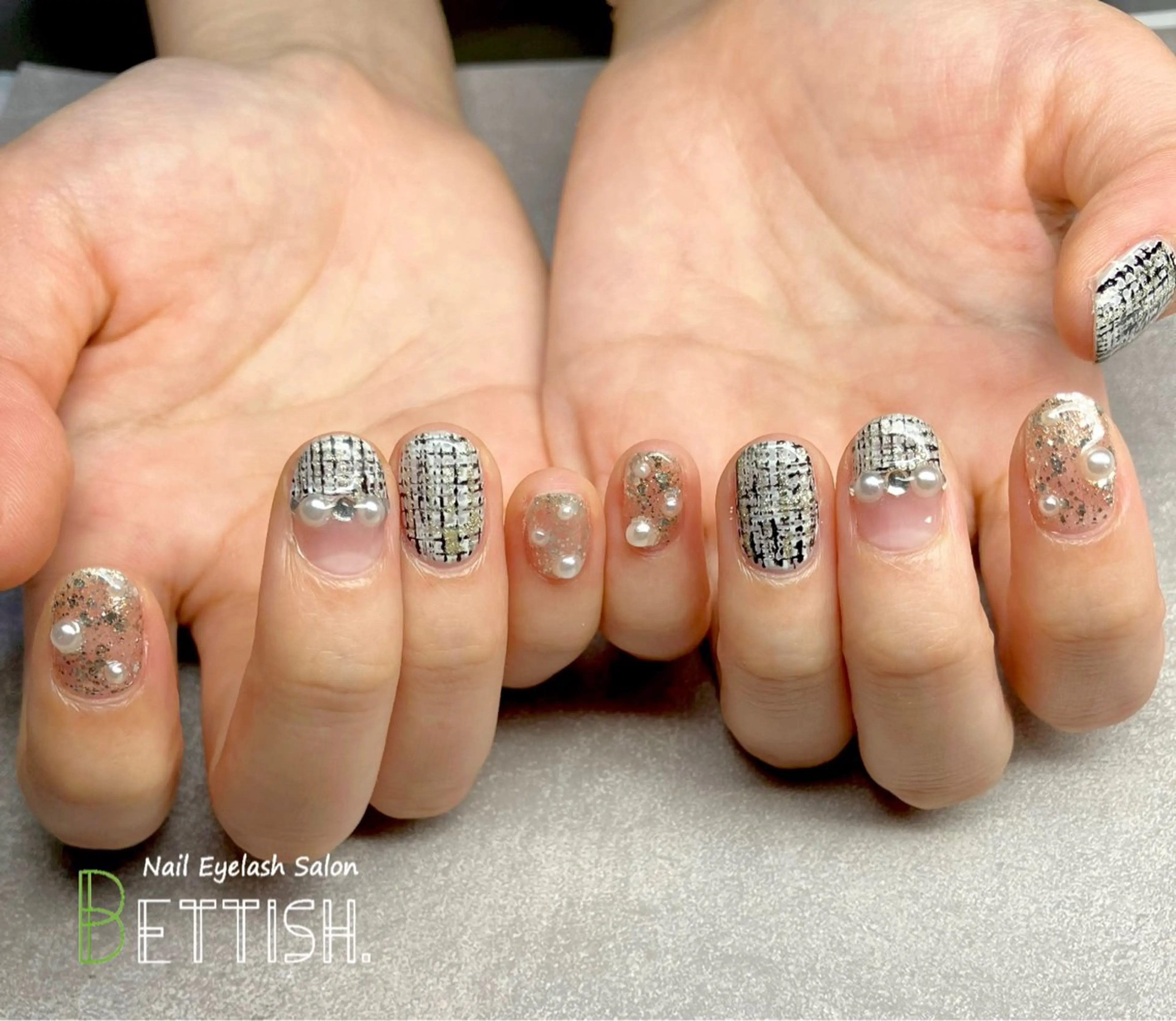ネイル ラメ(グリッター) ツイードネイル ハンドネイル BETTISH. KUMIKO☺︎︎のネイルデザイン