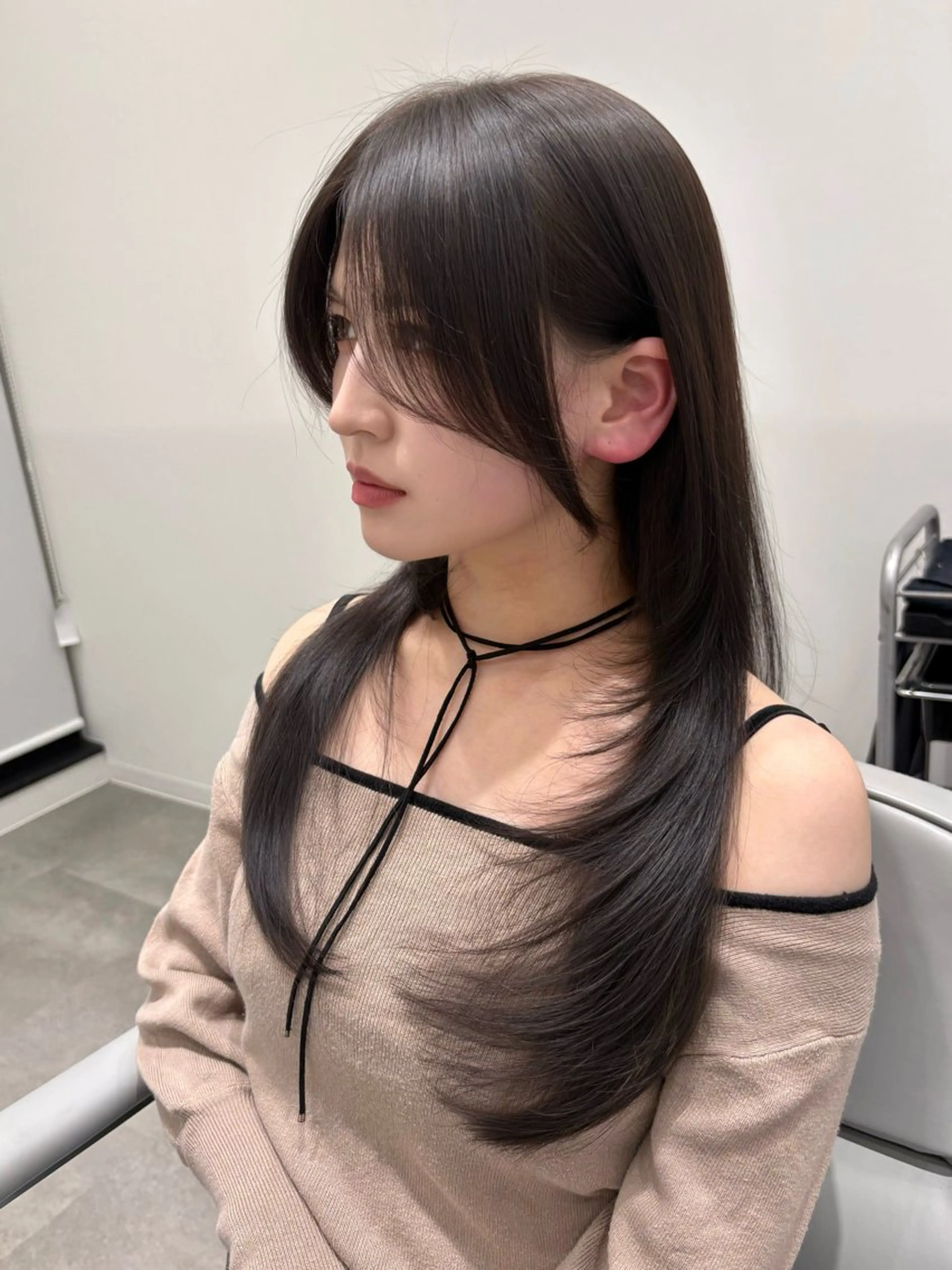 ロング カラー 透明感カラー レイヤーカット 似合わせカット カット ヘアカラー トリートメント 韓国/タッセルボブ /レイヤーボブのヘアスタイル