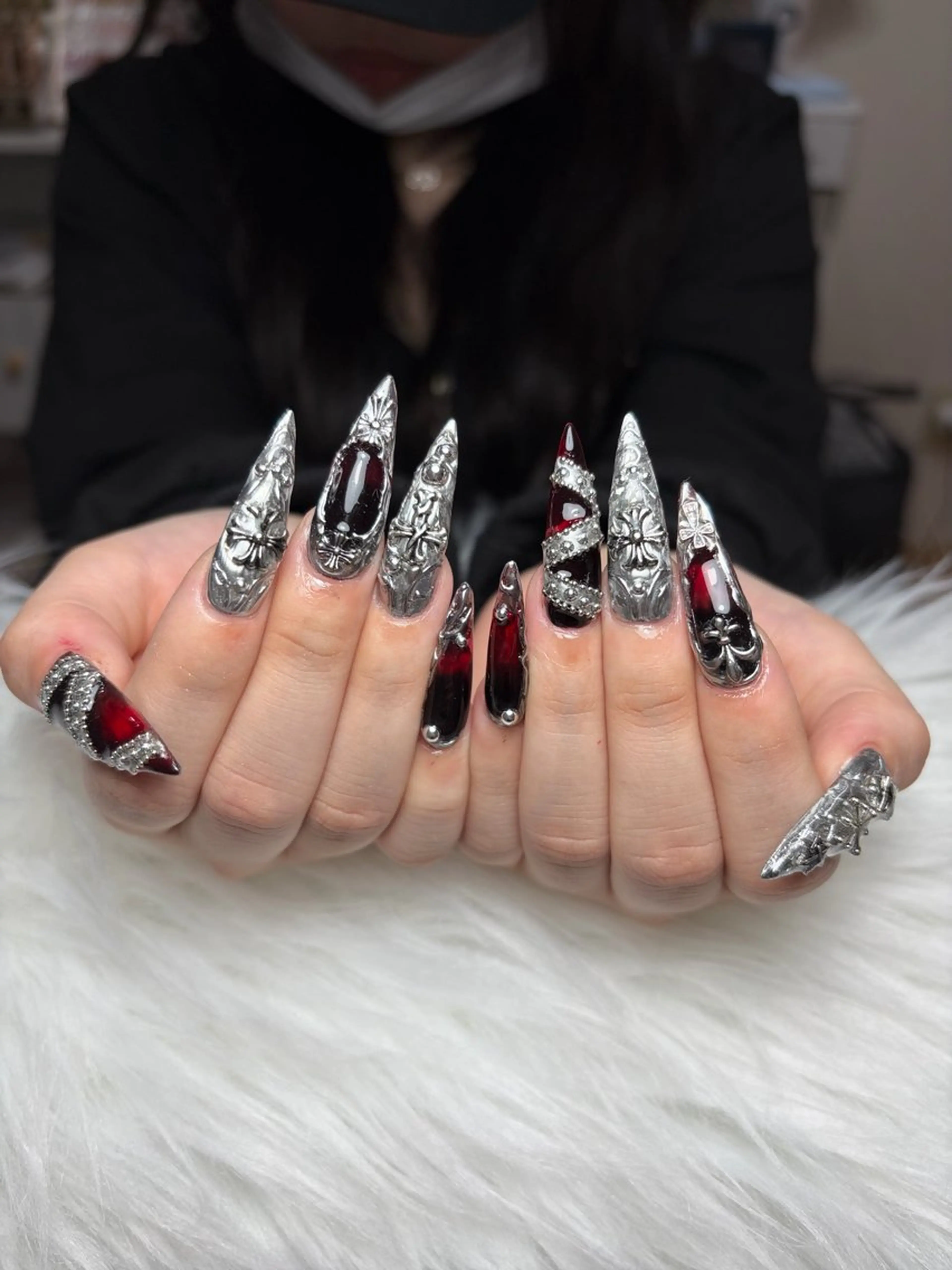 ネイル アートネイル 長さ出し ジェルネイル マグネットネイル ニュアンスネイル Cloudy Chan Nailのネイルデザイン