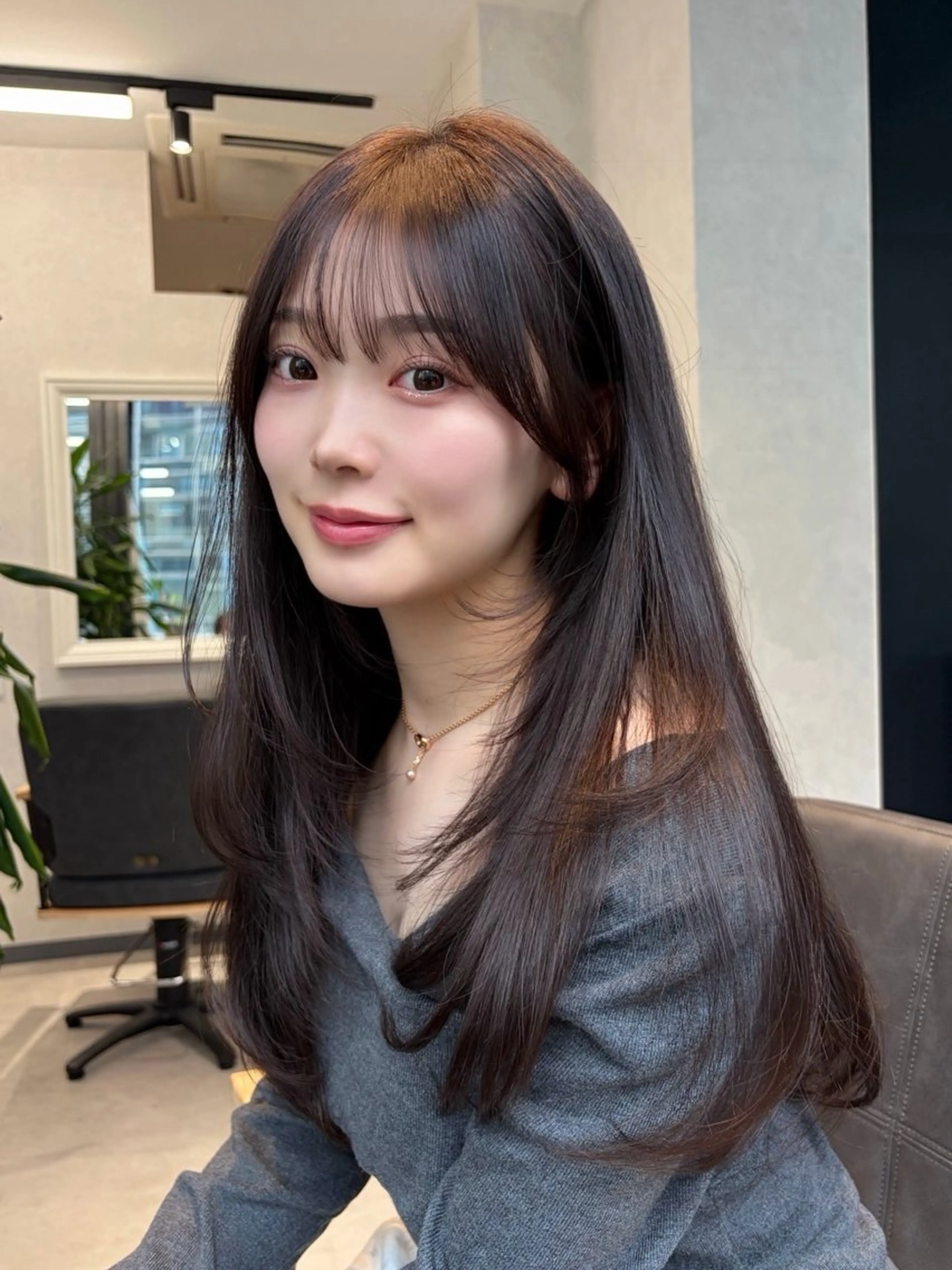 ミディアム カット トリートメント ヘッドスパ 結べるレイヤーカット /カラー/あさかのヘアスタイル
