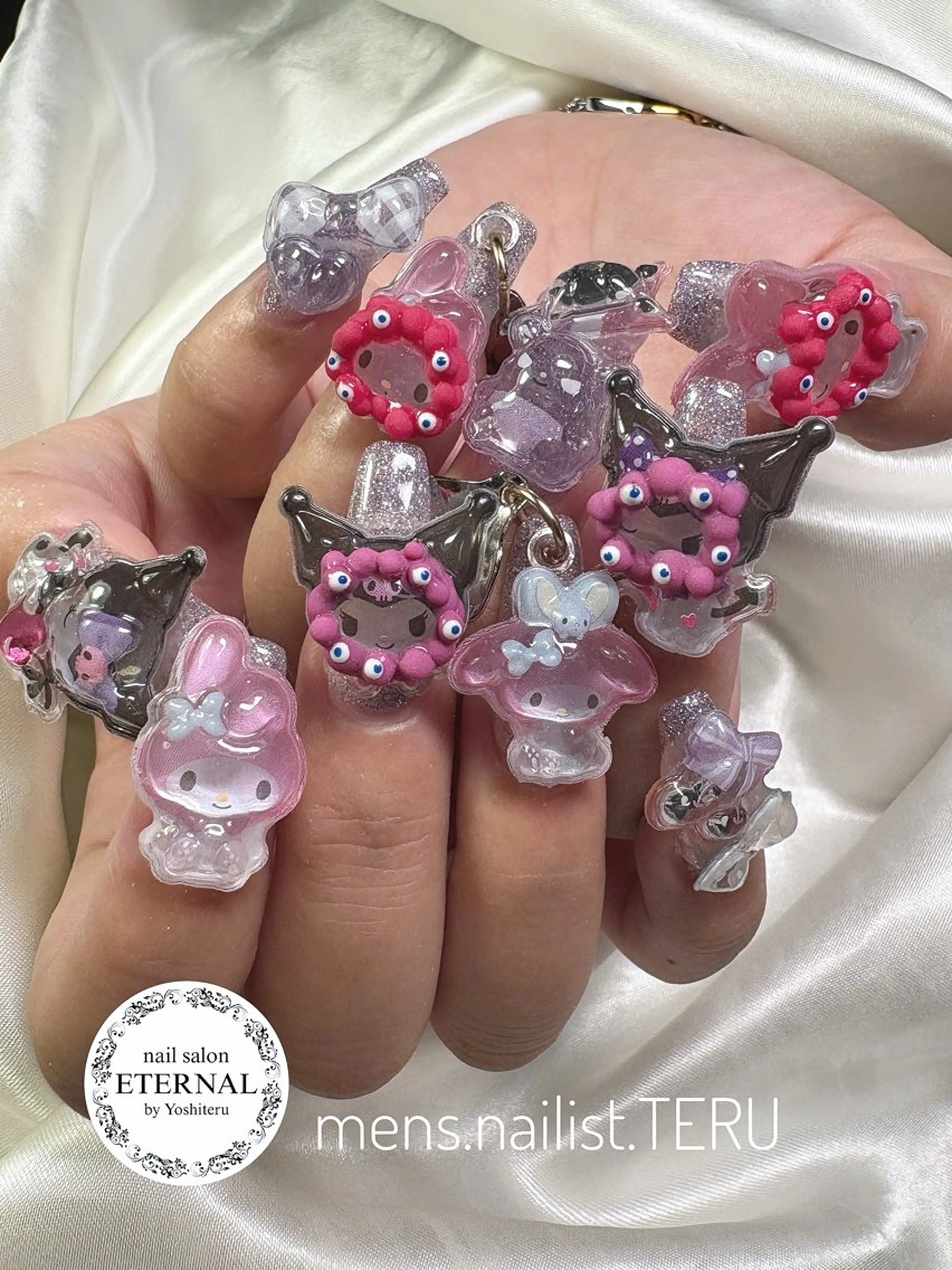 ネイル メンズネイル シルバー ハンドネイル nailsalon ETERNALのネイルデザイン