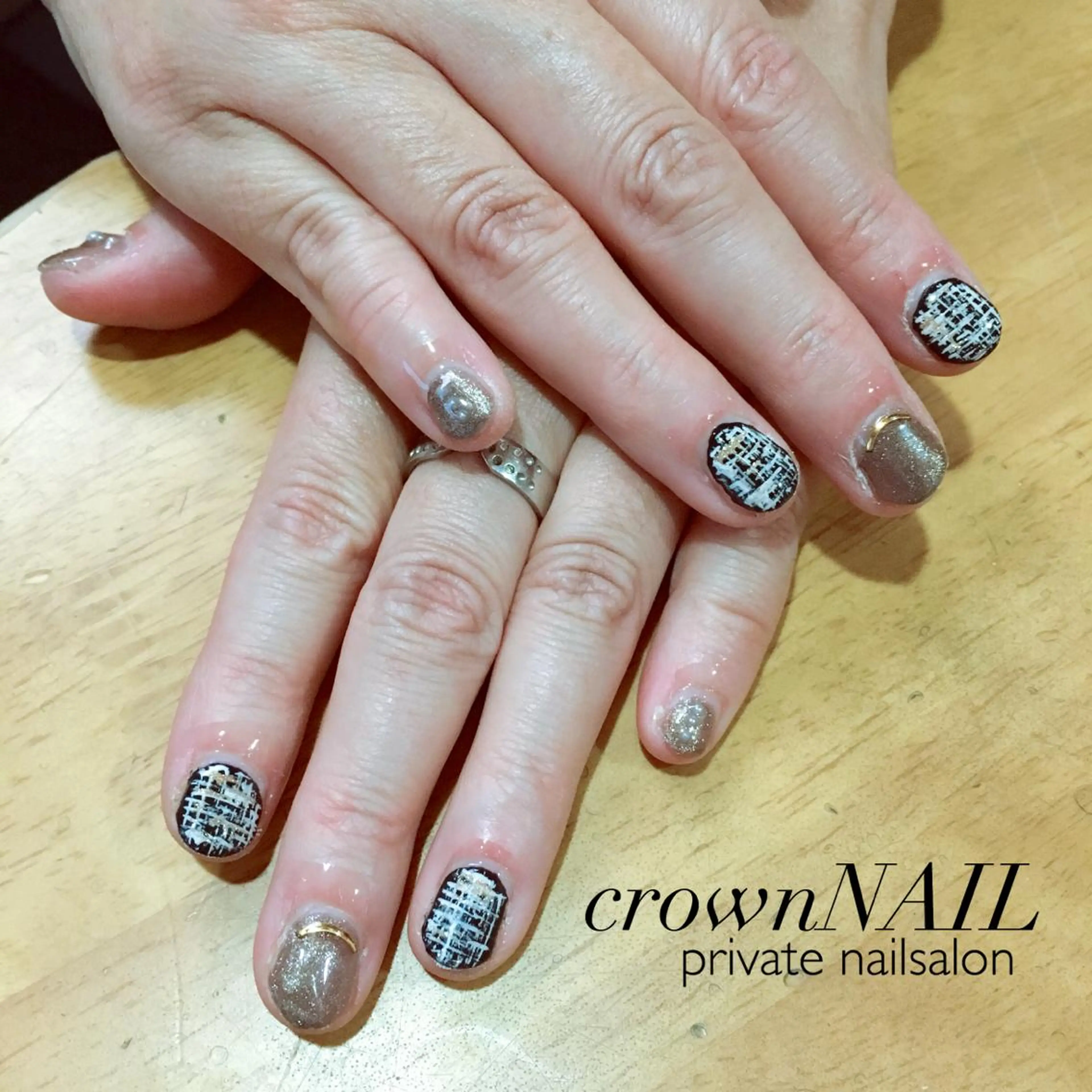 キッズ ネイル ツイードネイル ensowa✱laf NAILのネイルデザイン