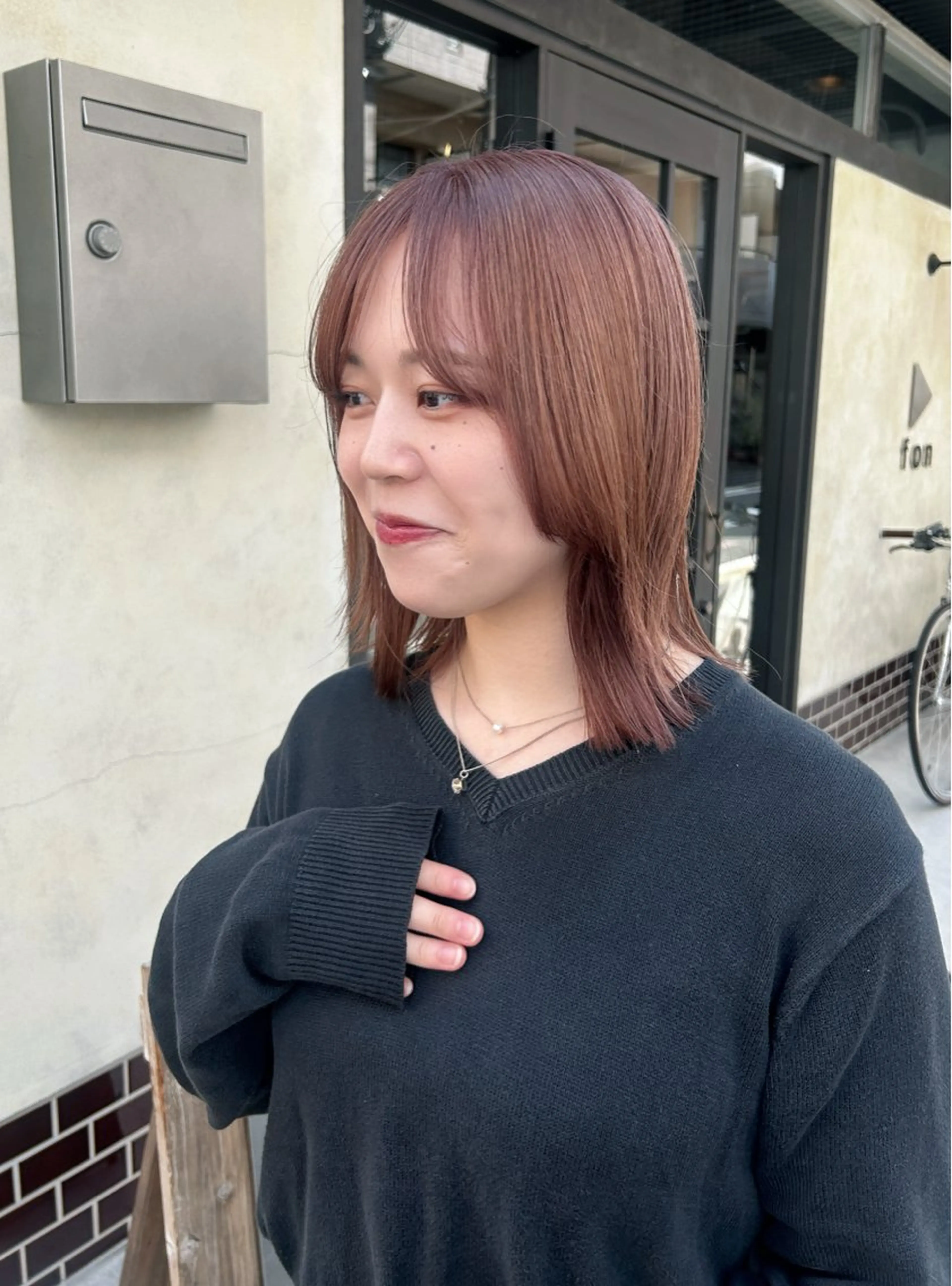 ミディアム カラー ベージュカラー オレンジ オレンジベージュ ヘアカラー 京都/カラー/松野 翔のヘアスタイル