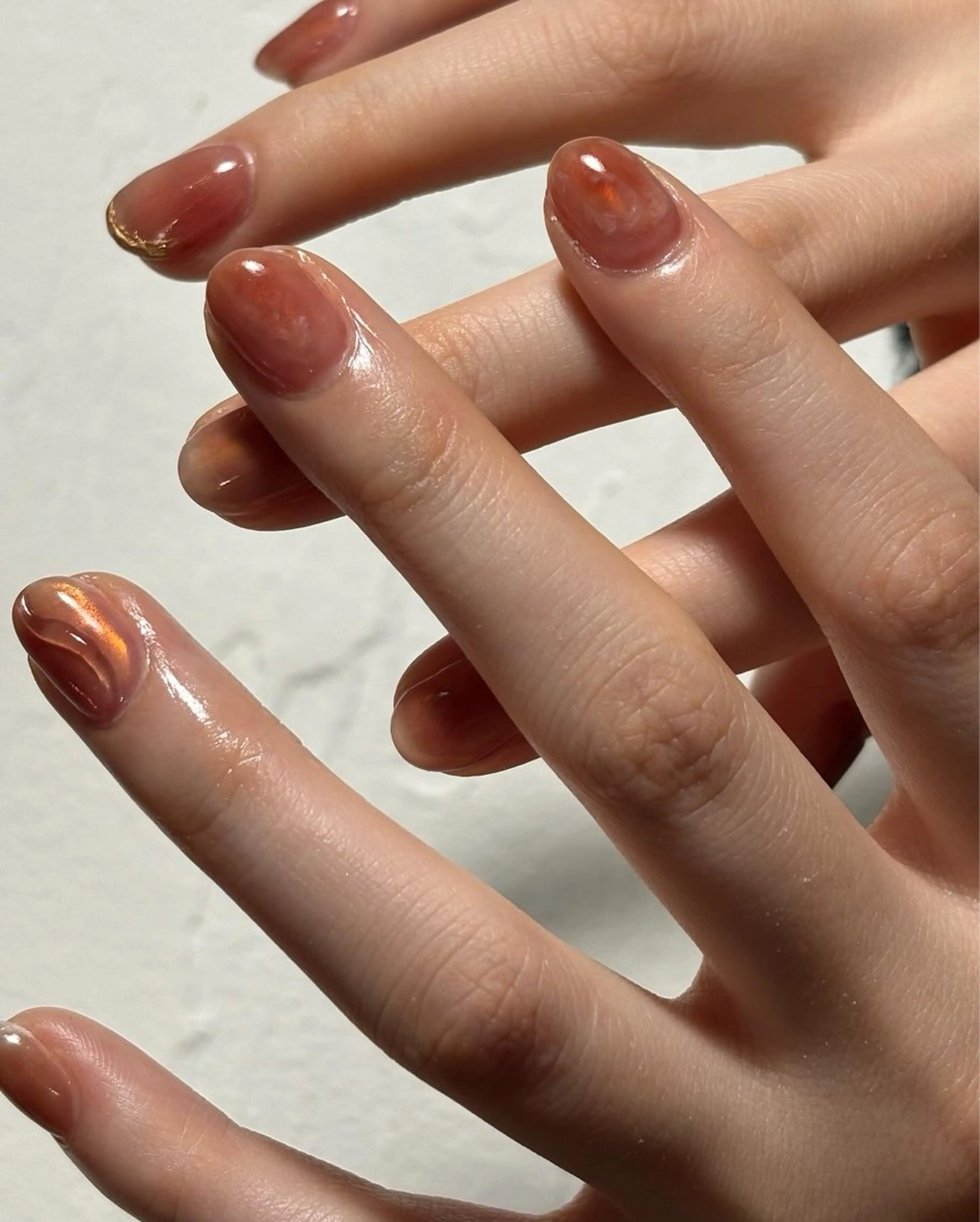 ネイル 大理石ネイル(マーブル) ピンク ネイルチップ ハンドネイル Elio 国泰寺のネイルデザイン