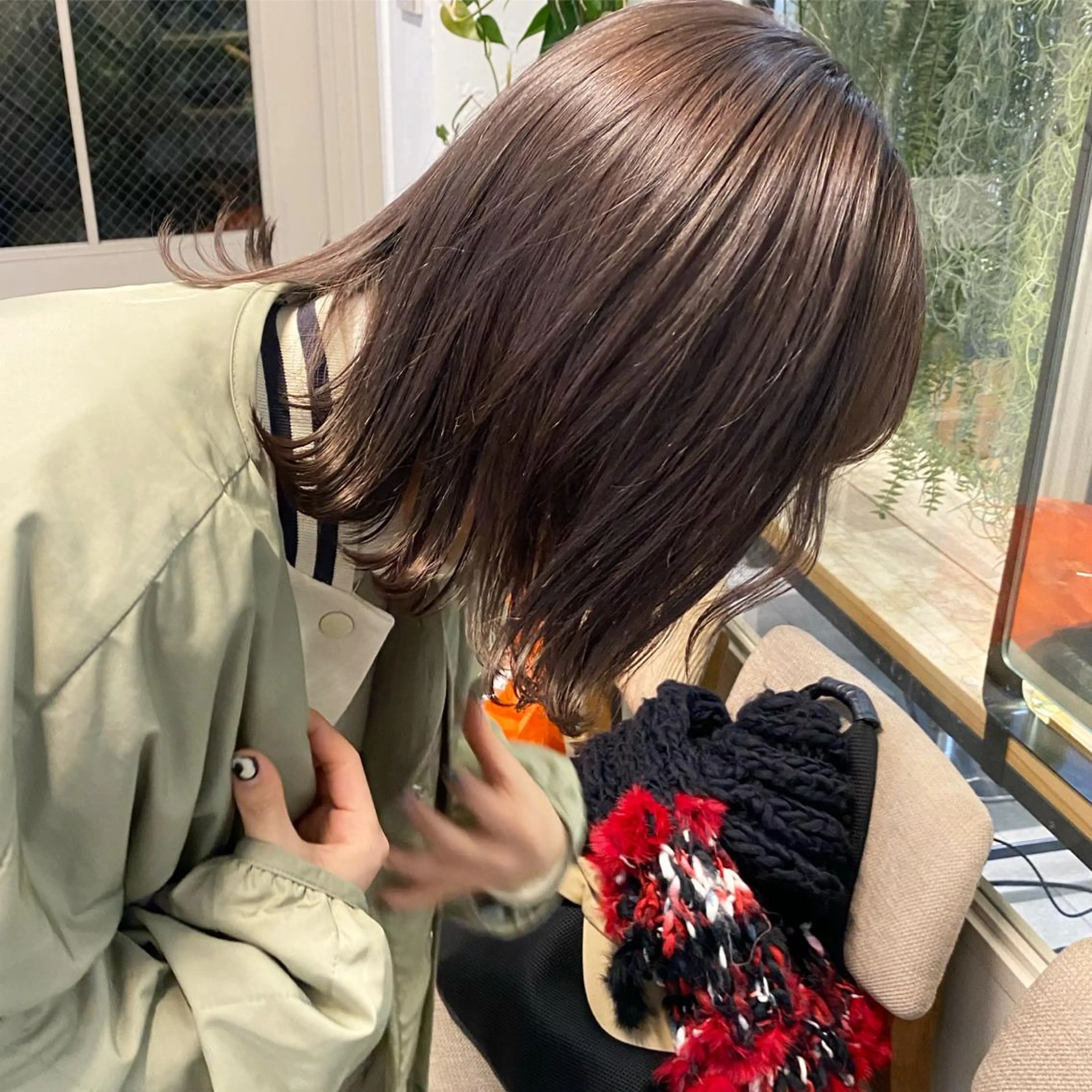 ミディアム カラー ブリーチ 透明感カラー 縮毛矯正/透け感 カラー🎀♡mariのヘアスタイル